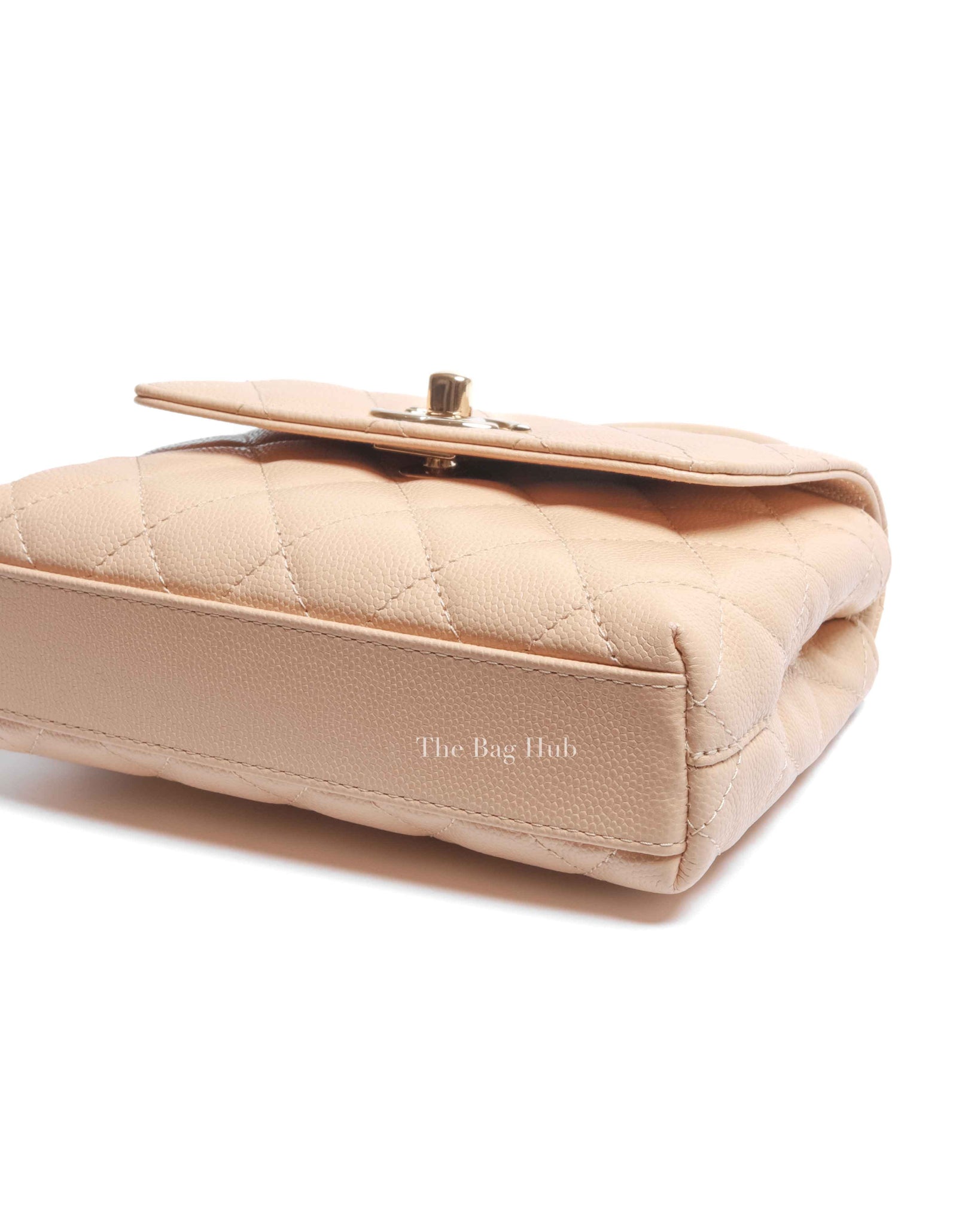 Chanel Beige Caviar Quilted Extra Mini Coco Handle Bag