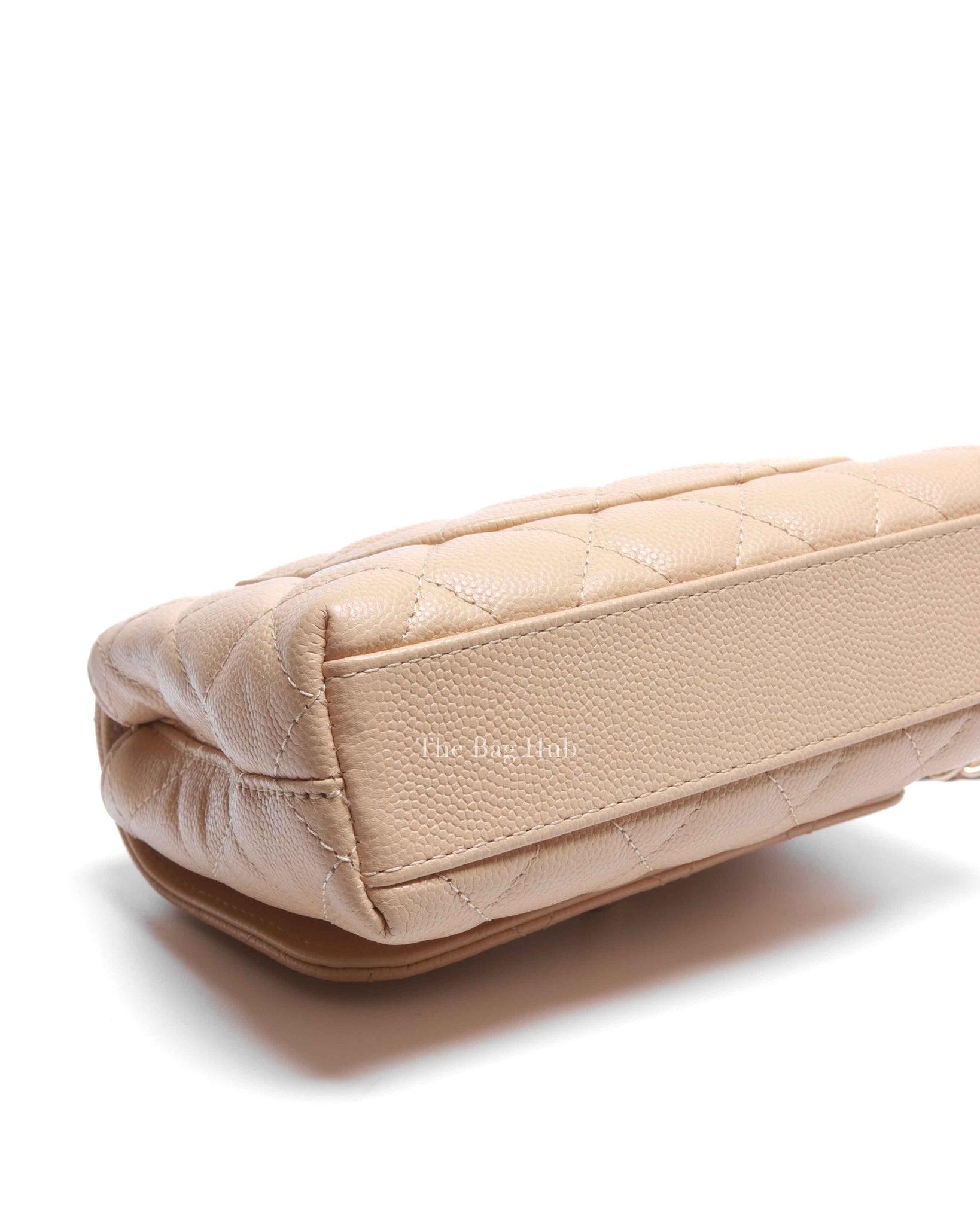 Chanel Beige Caviar Quilted Extra Mini Coco Handle Bag