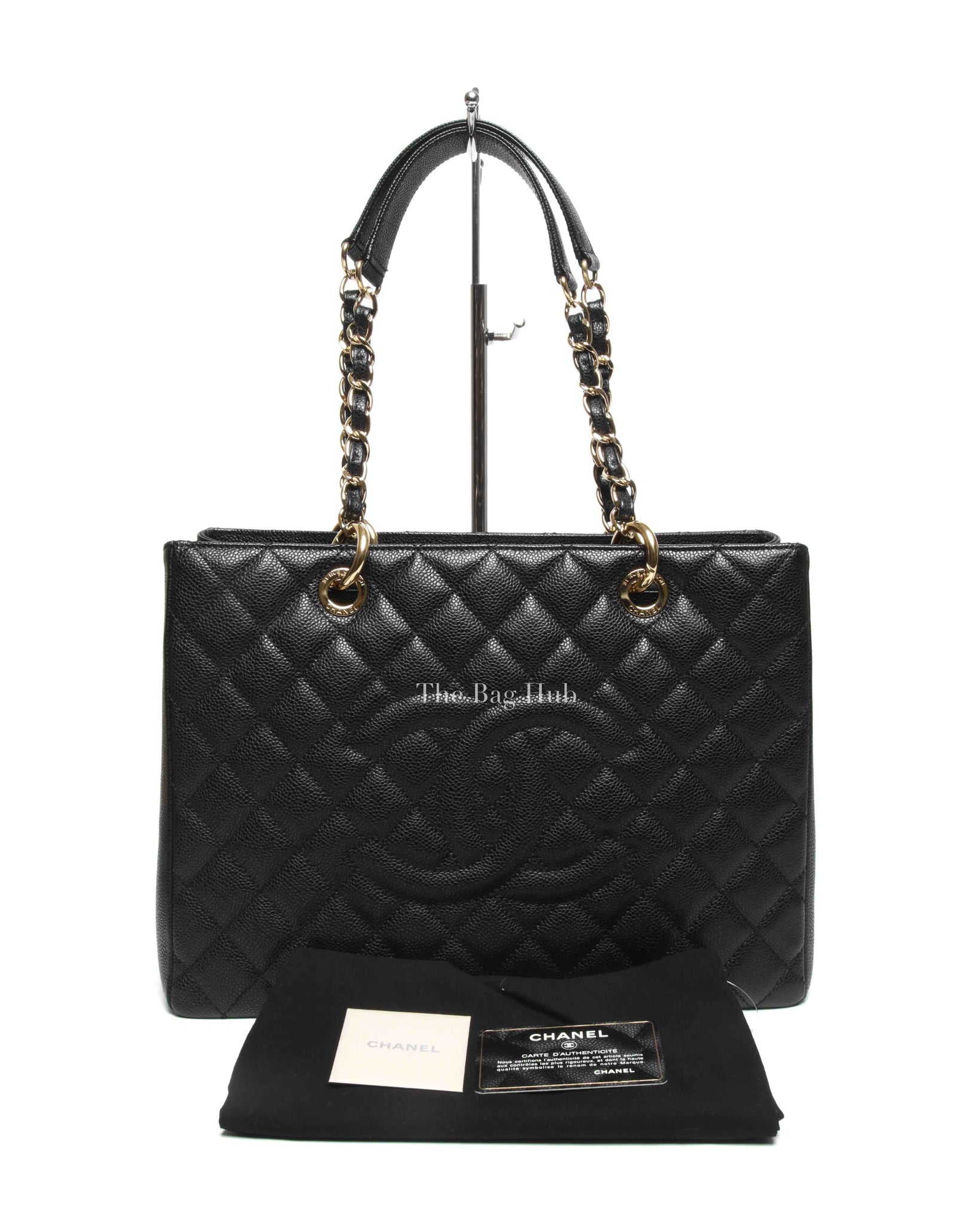 Chanel Black Caviar Quilted Grand Shopping Tote Bag GHW