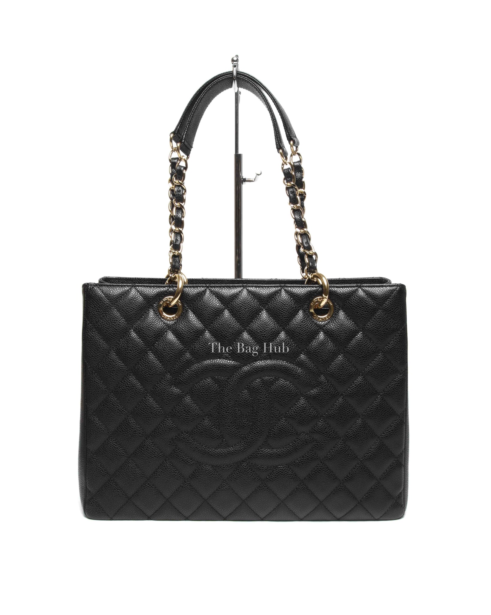 Chanel Black Caviar Quilted Grand Shopping Tote Bag GHW