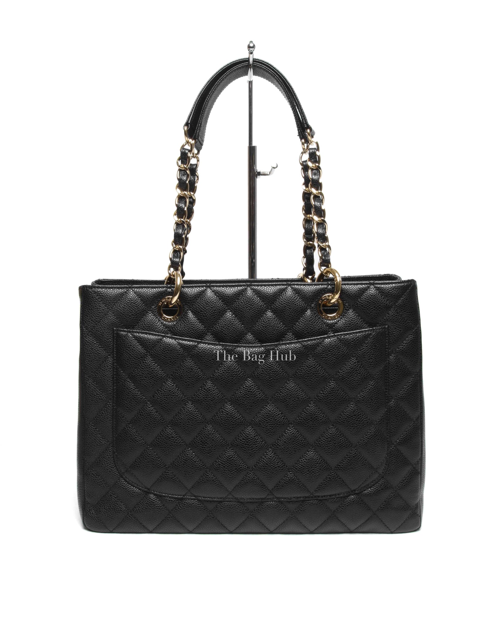 Chanel Black Caviar Quilted Grand Shopping Tote Bag GHW