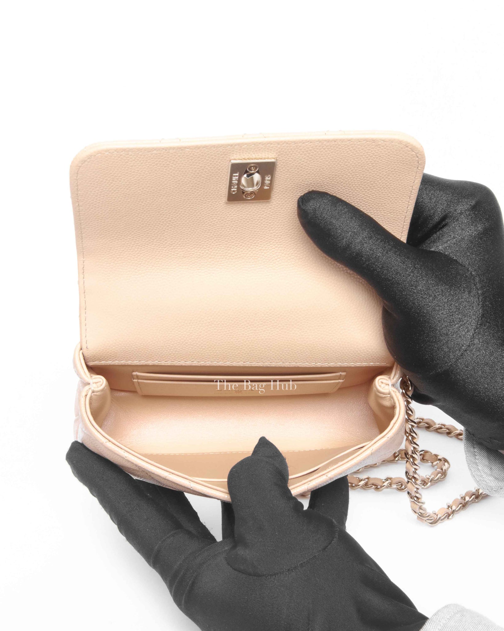 Chanel Beige Caviar Quilted Extra Mini Coco Handle Bag