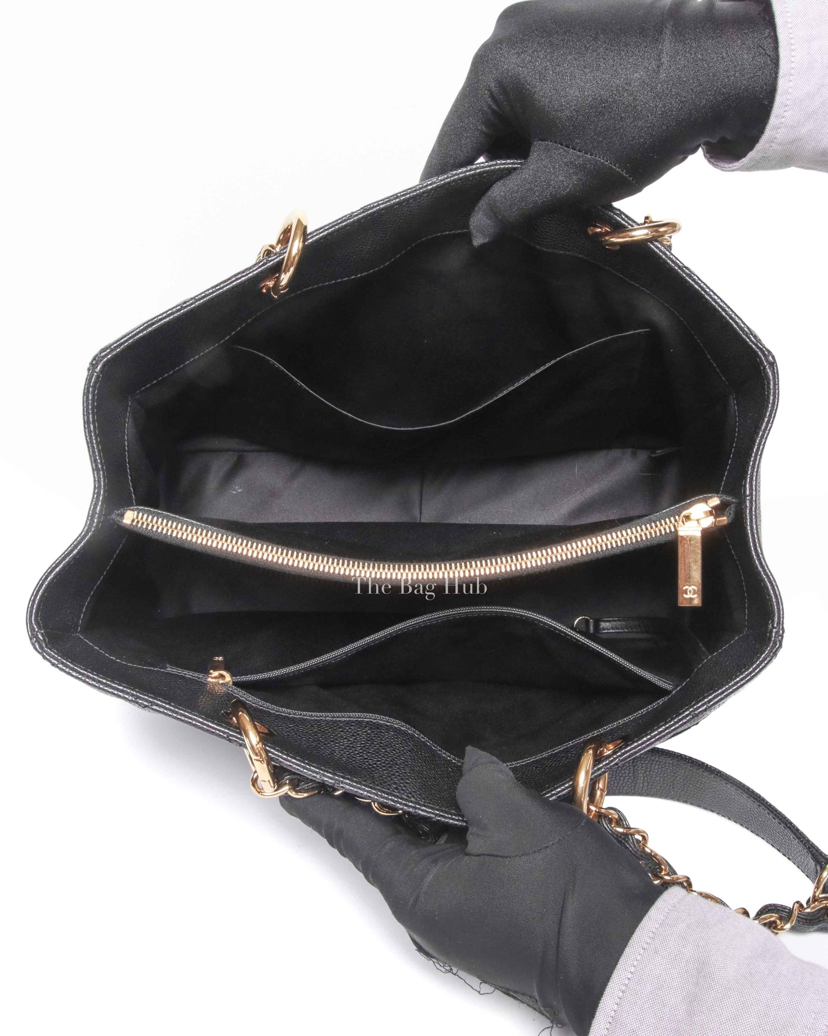 Chanel Black Caviar Quilted Grand Shopping Tote Bag GHW