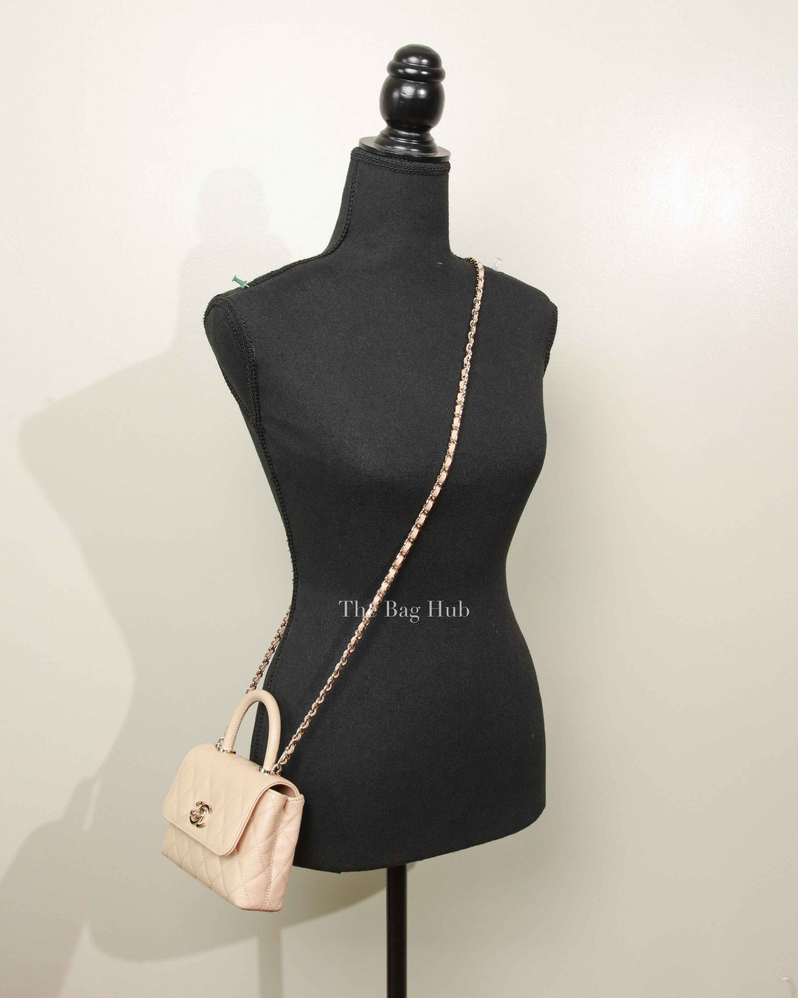 Chanel Beige Caviar Quilted Extra Mini Coco Handle Bag