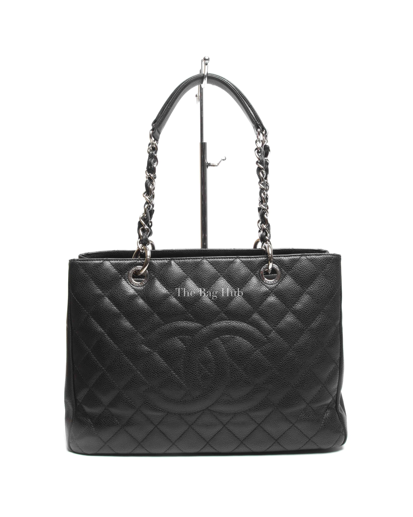 Chanel Black Caviar Quilted Grand Shopping Tote Bag SHW