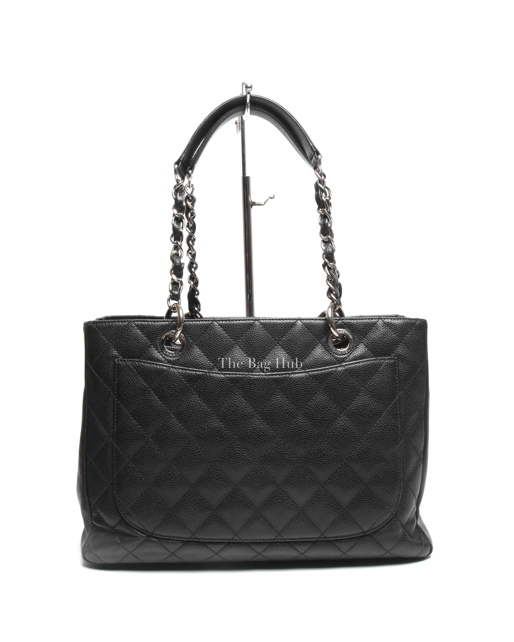 Chanel Black Caviar Quilted Grand Shopping Tote Bag SHW