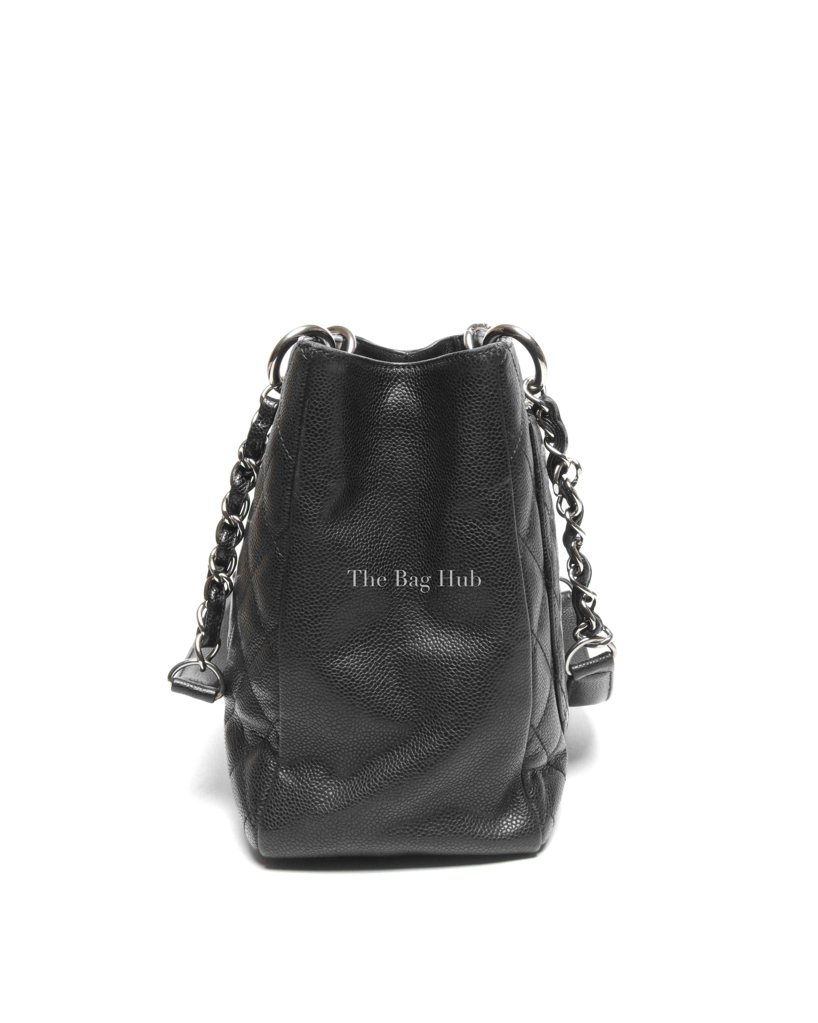 Chanel Black Caviar Quilted Grand Shopping Tote Bag SHW