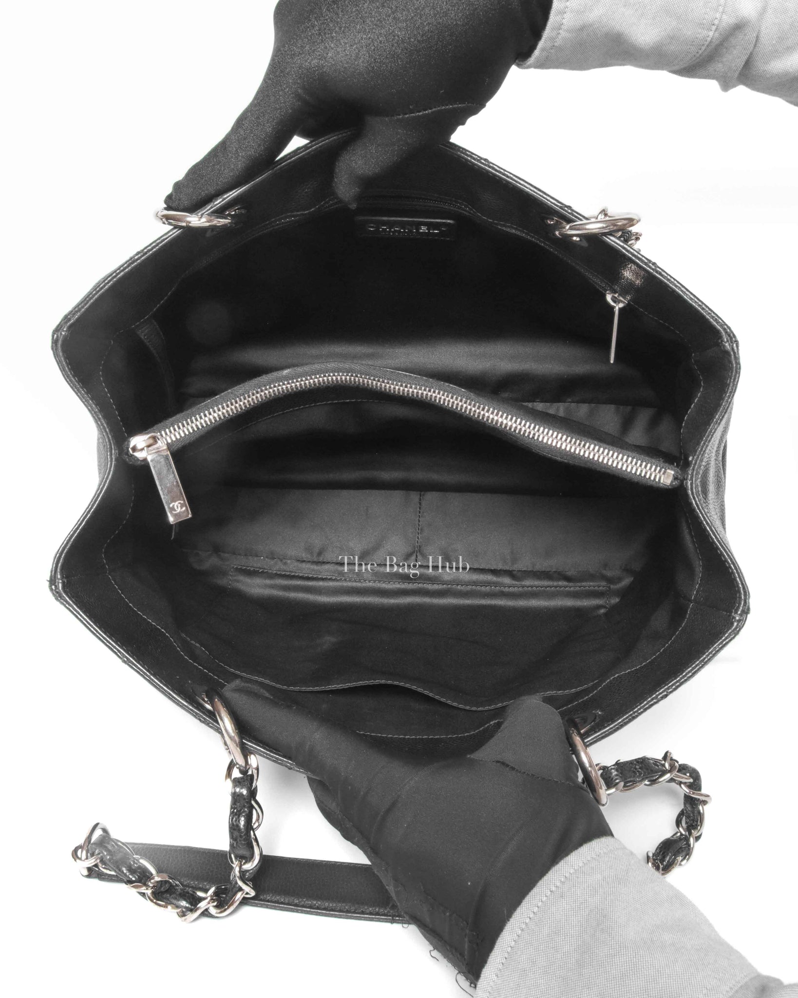 Chanel Black Caviar Quilted Grand Shopping Tote Bag SHW