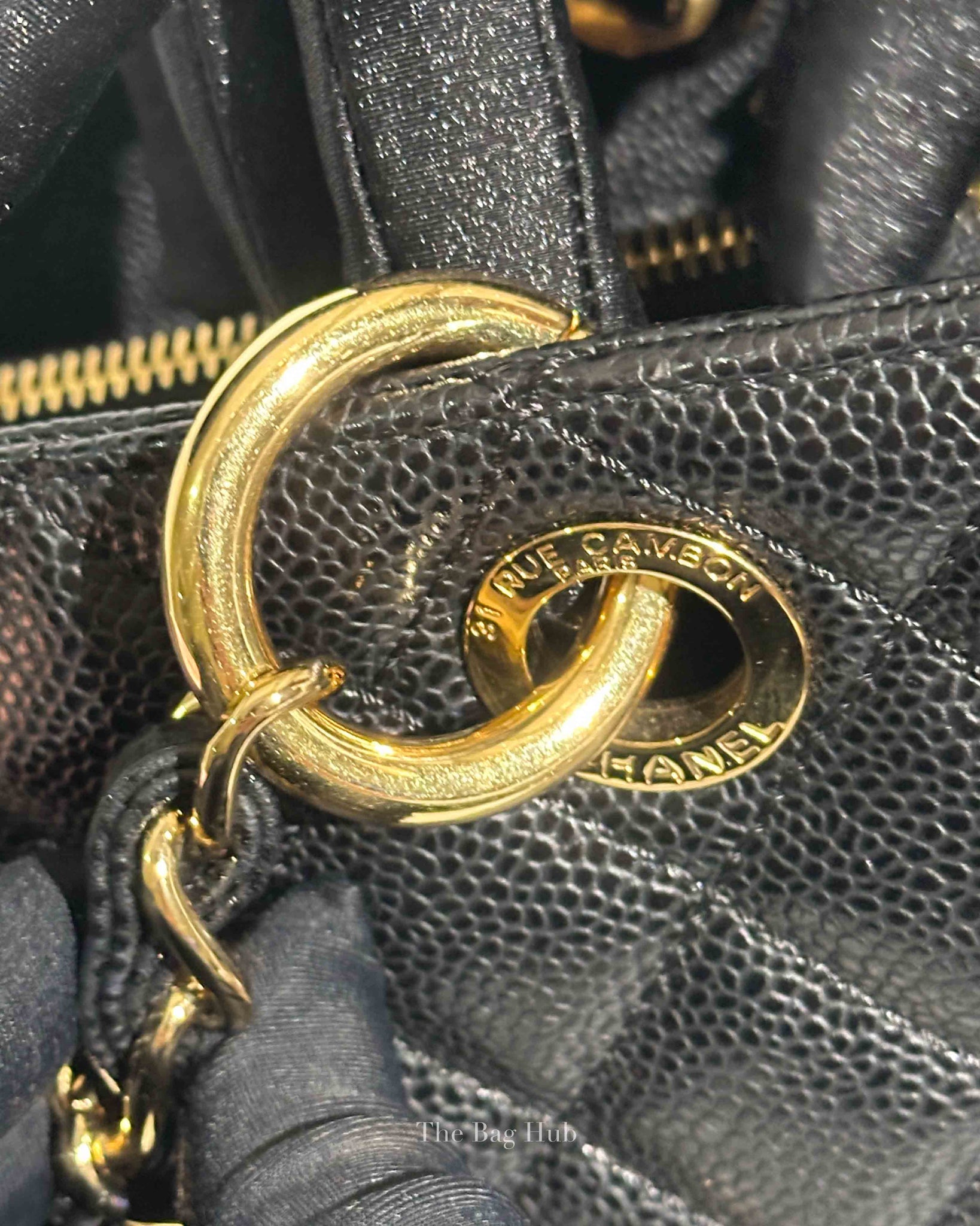 Chanel Black Caviar Quilted Grand Shopping Tote Bag GHW