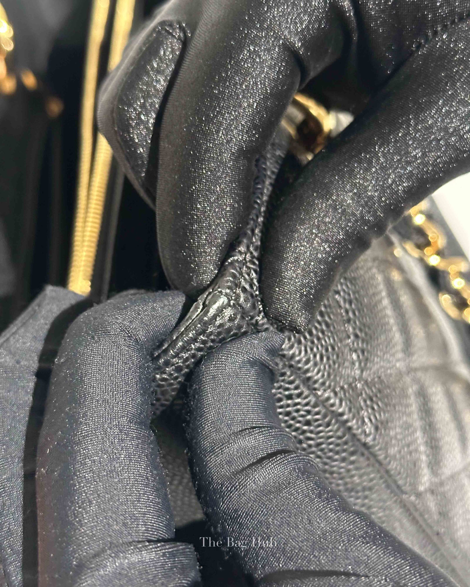 Chanel Black Caviar Quilted Grand Shopping Tote Bag GHW