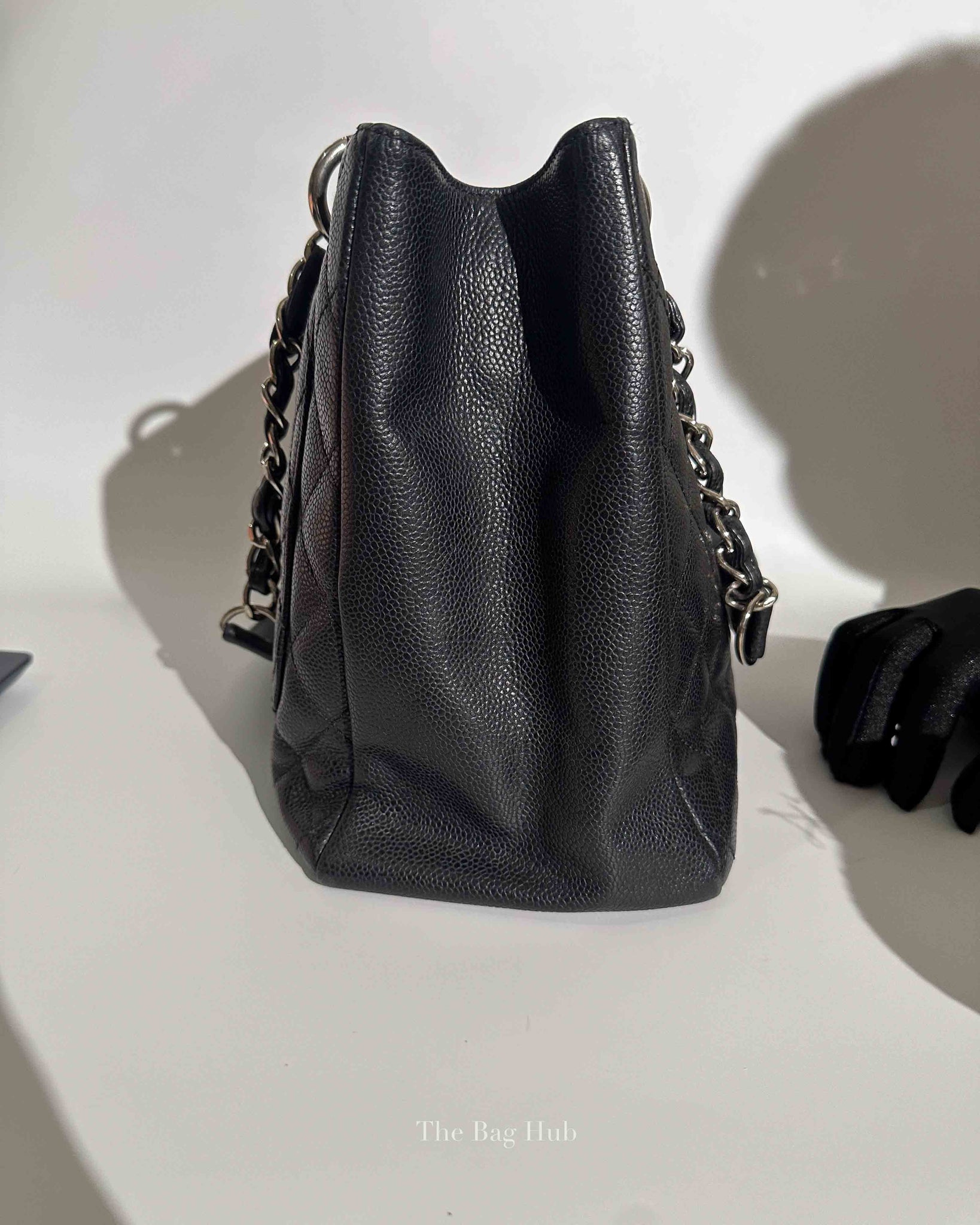 Chanel Black Caviar Quilted Grand Shopping Tote Bag SHW