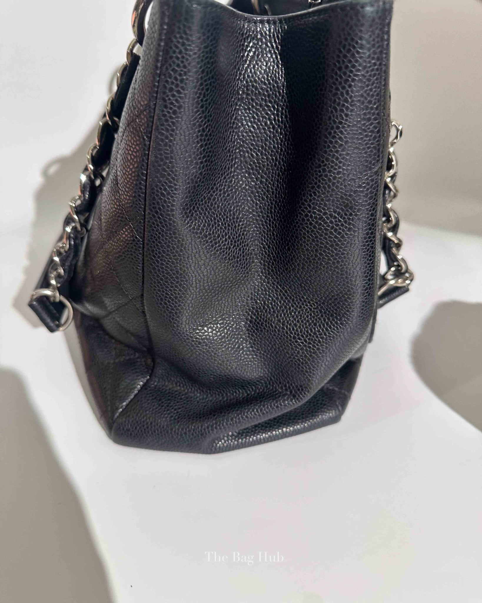 Chanel Black Caviar Quilted Grand Shopping Tote Bag SHW