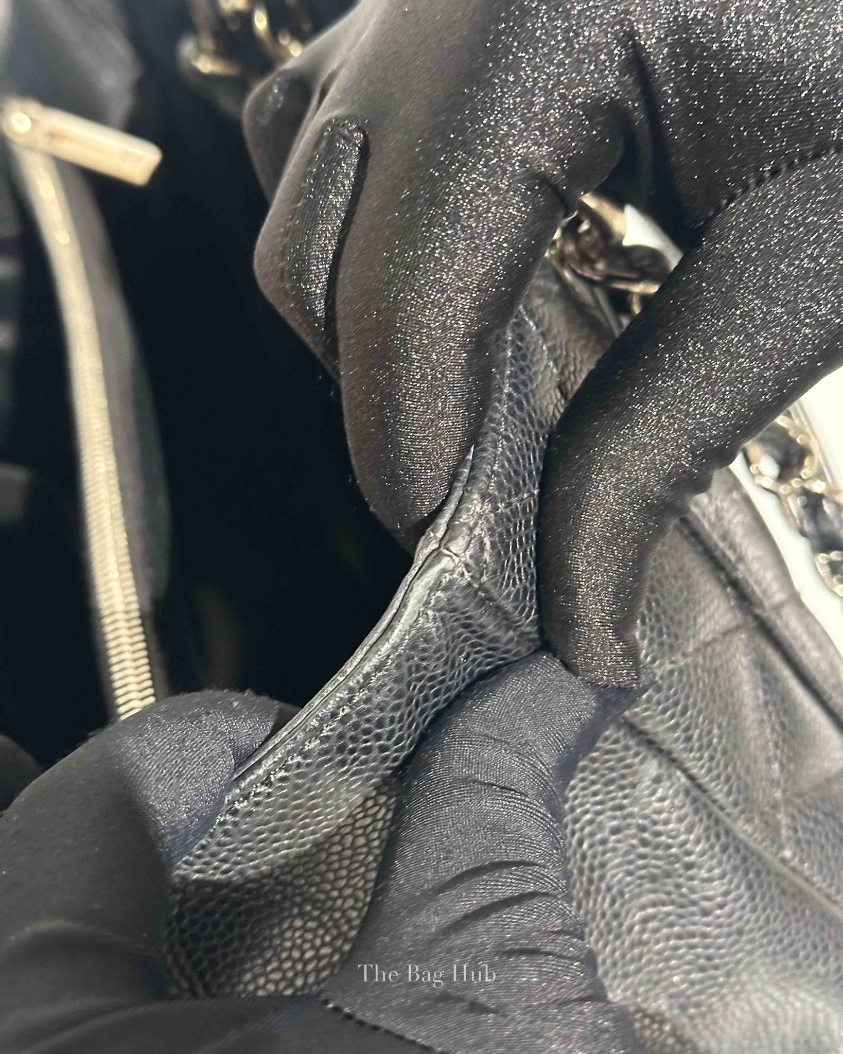 Chanel Black Caviar Quilted Grand Shopping Tote Bag SHW