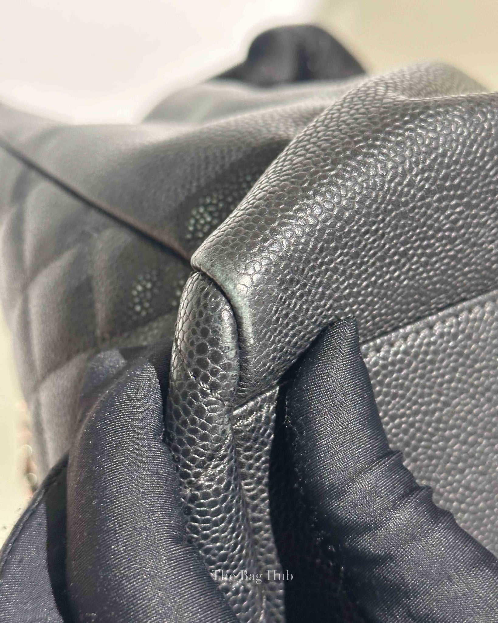 Chanel Black Caviar Quilted Grand Shopping Tote Bag SHW