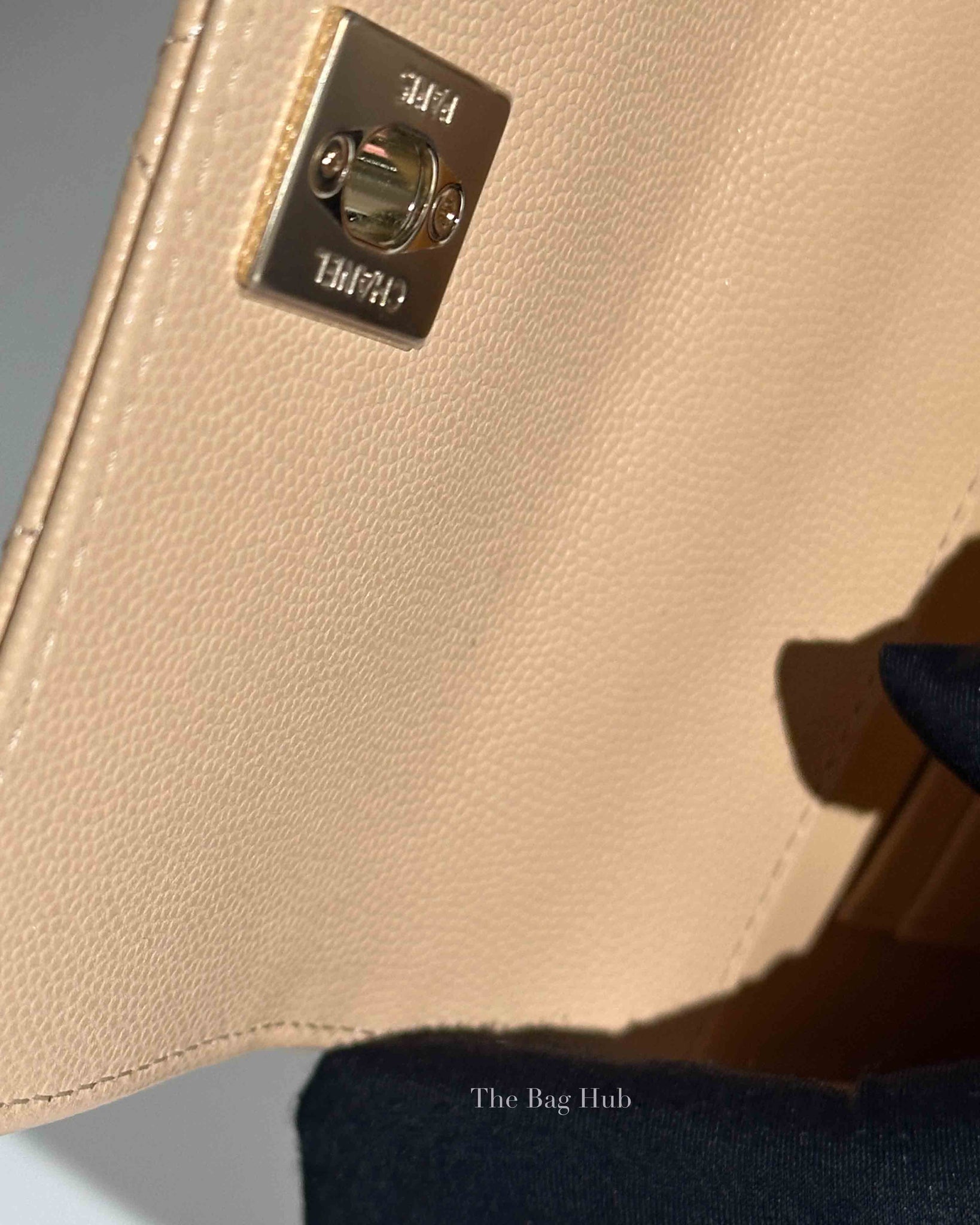 Chanel Beige Caviar Quilted Extra Mini Coco Handle Bag