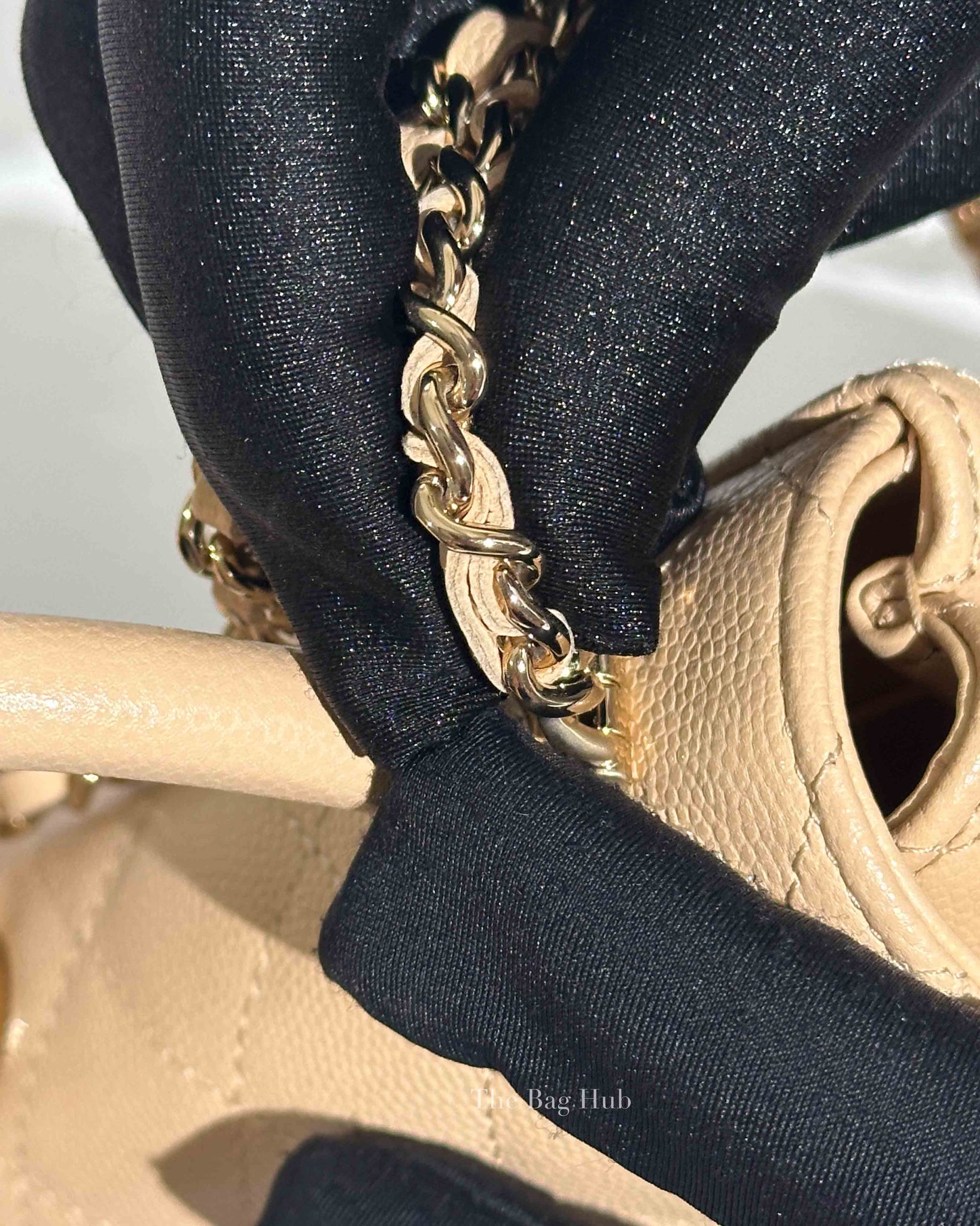 Chanel Beige Caviar Quilted Extra Mini Coco Handle Bag