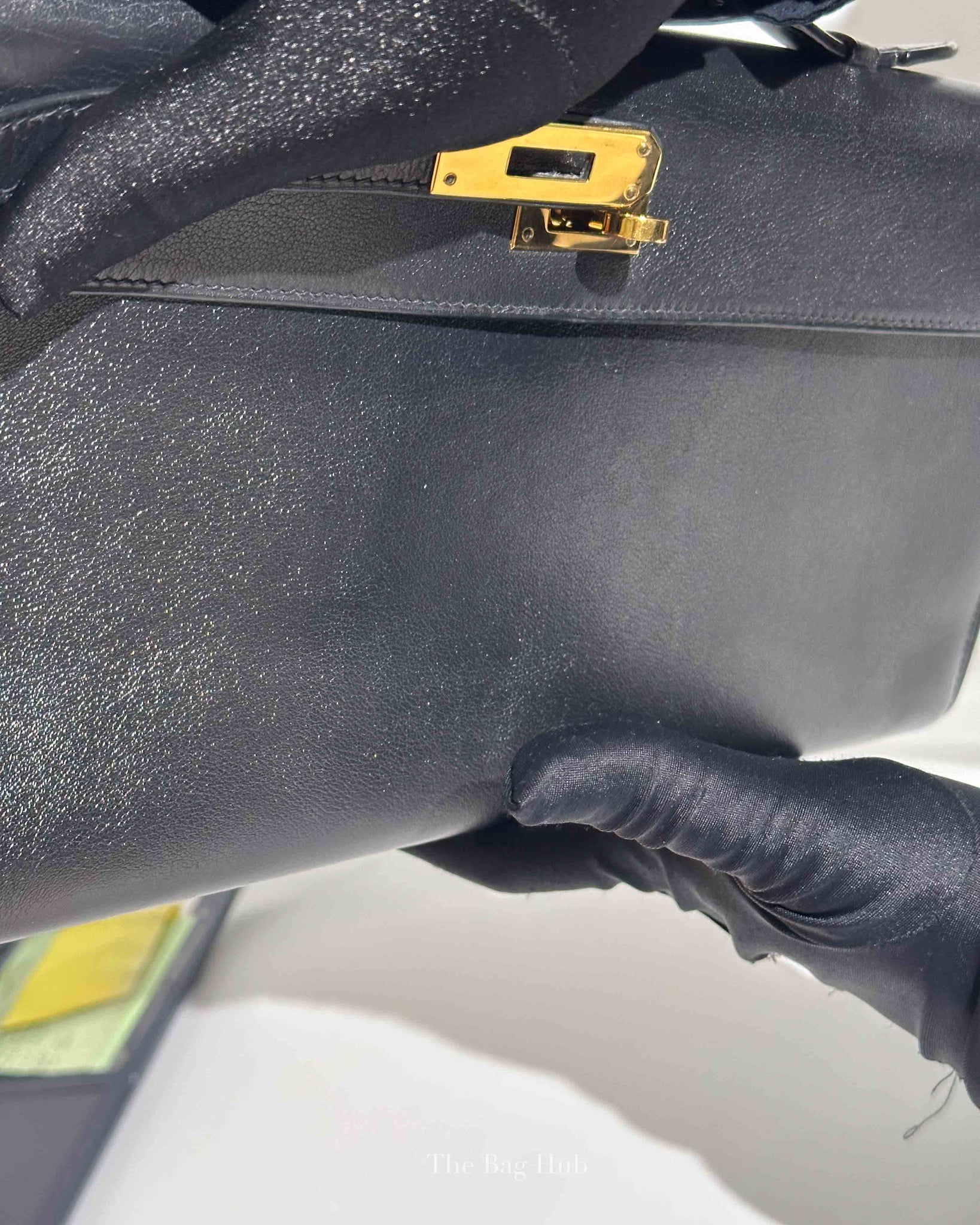 Hermes Noir Swift Kelly Cut Clutch GHW