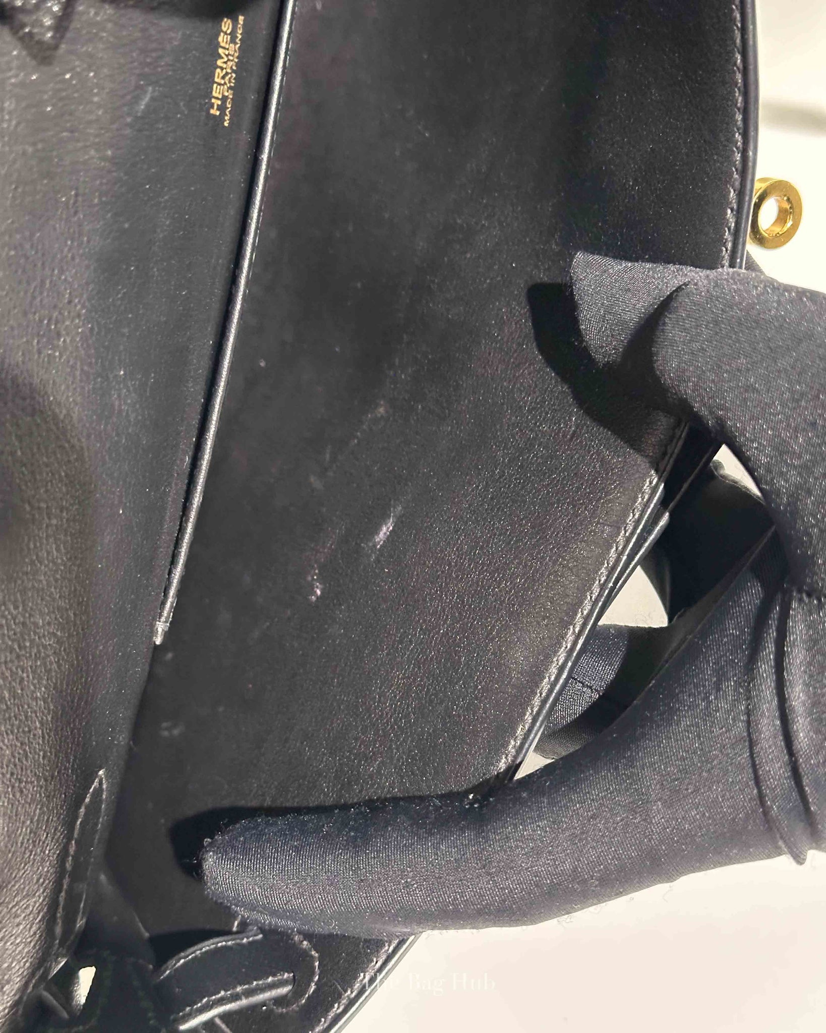 Hermes Noir Swift Kelly Cut Clutch GHW