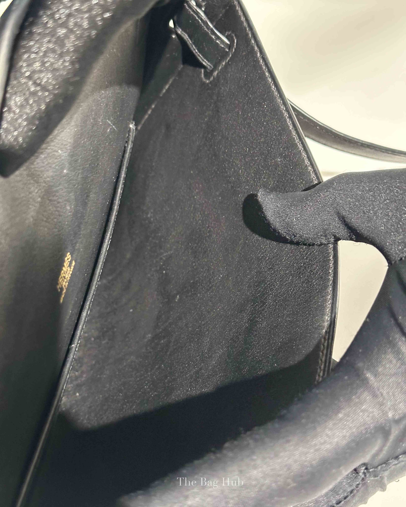 Hermes Noir Swift Kelly Cut Clutch GHW