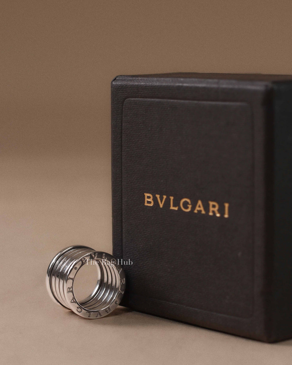 Bvlgari 18K White Gold B.Zero1 Five-Band Ring Size 5.5