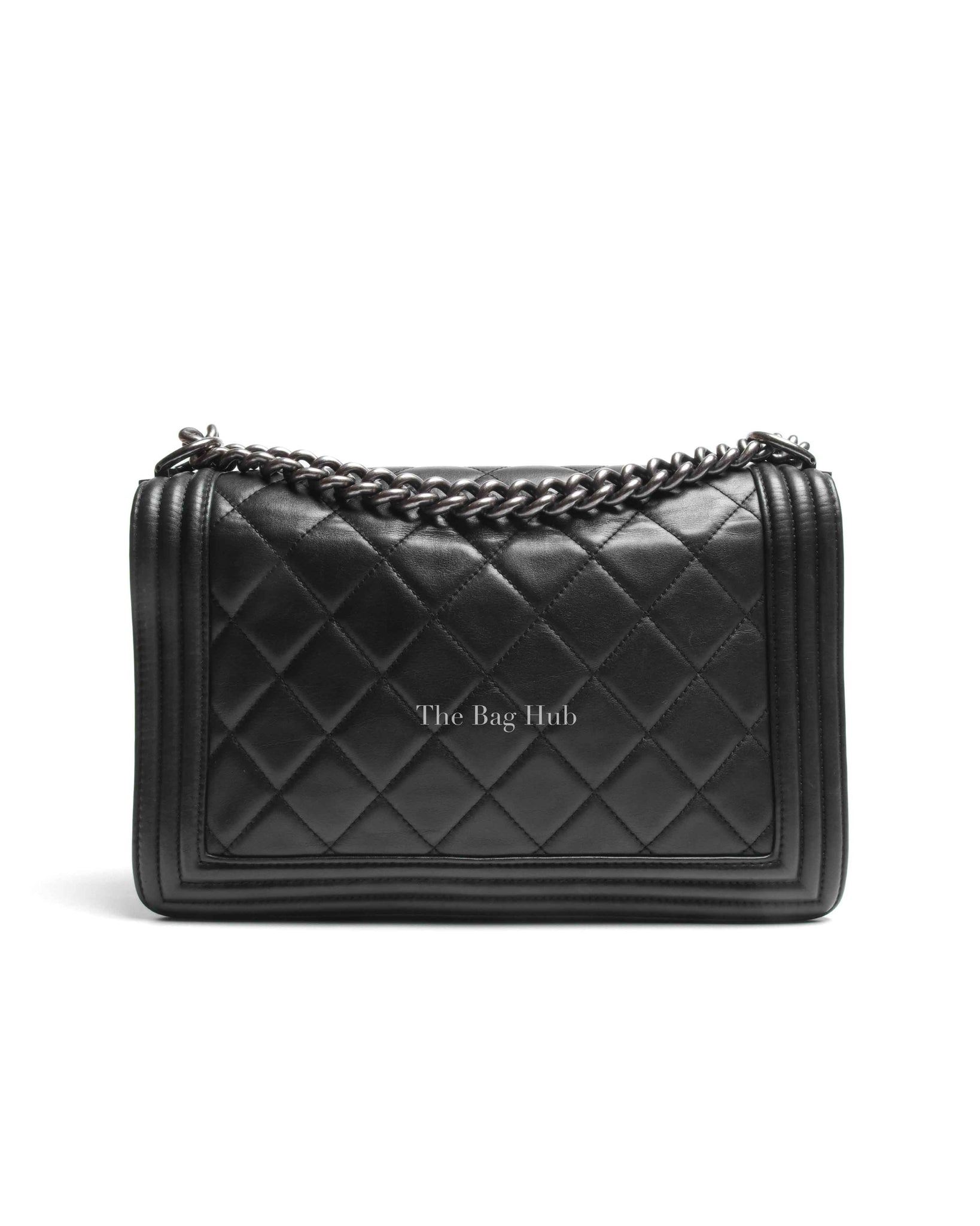 Chanel Black Lambskin Medium Boy Flap Bag RHW