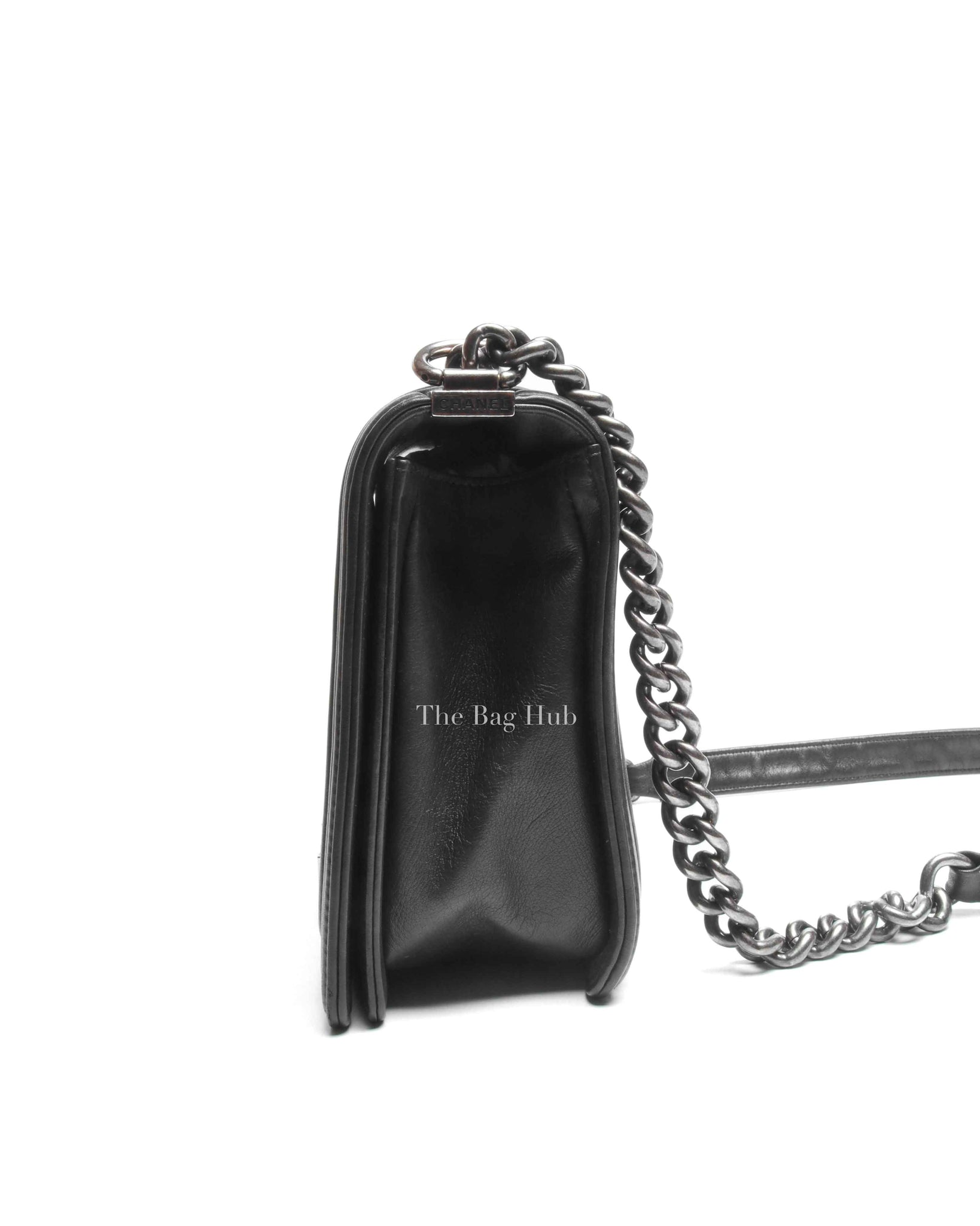 Chanel Black Lambskin Medium Boy Flap Bag RHW