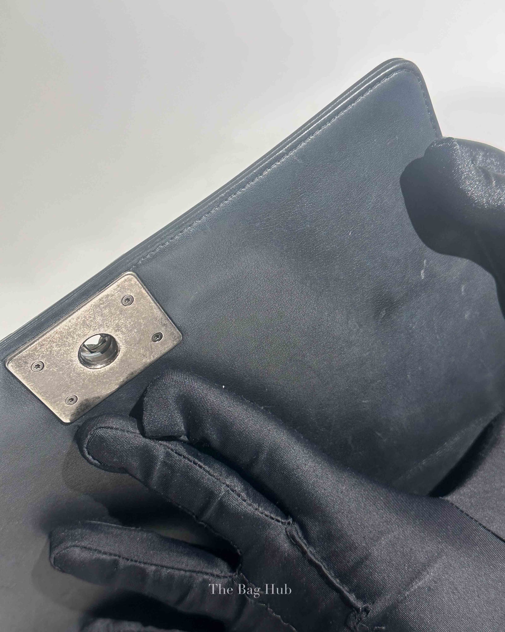 Chanel Black Lambskin Medium Boy Flap Bag RHW