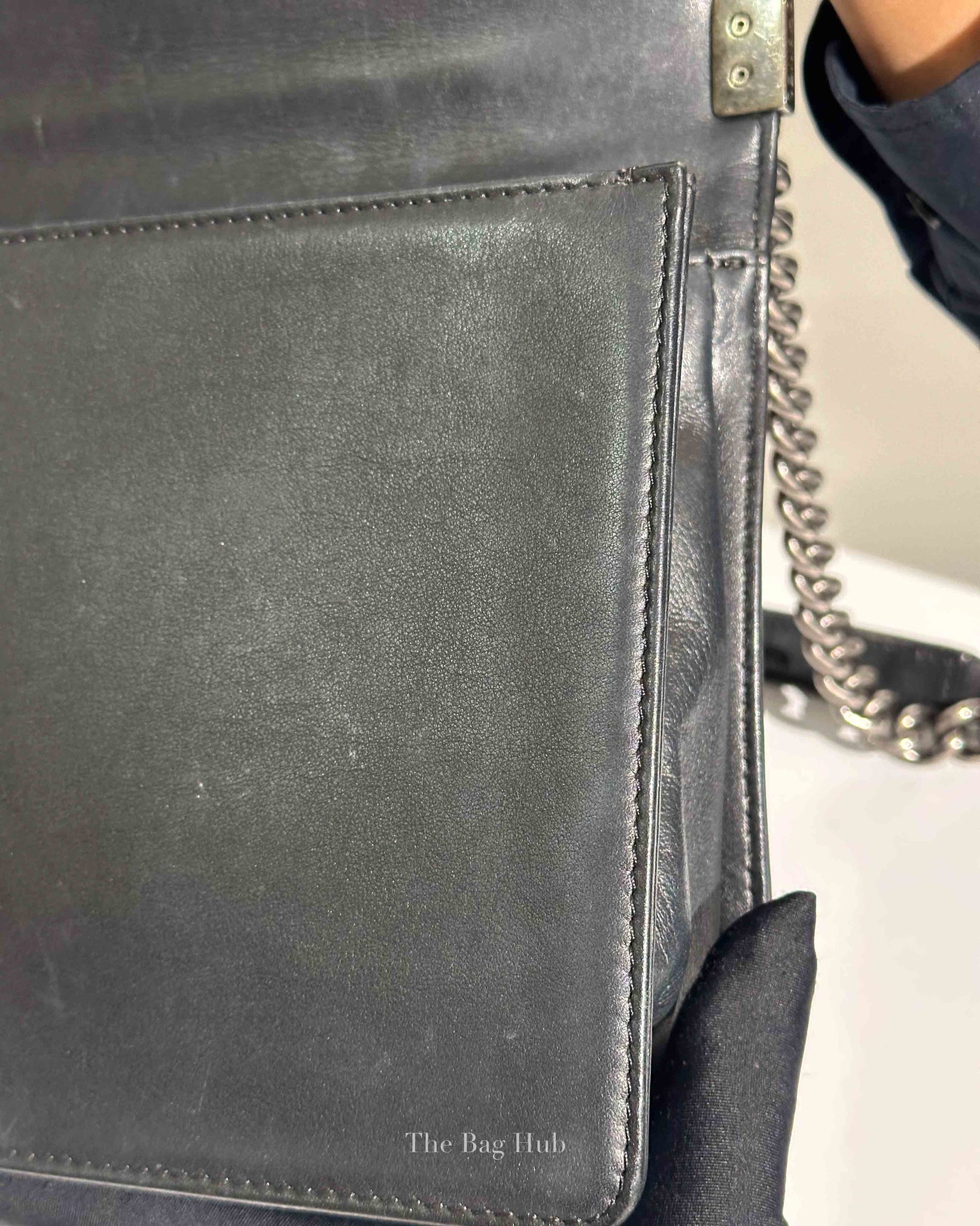 Chanel Black Lambskin Medium Boy Flap Bag RHW