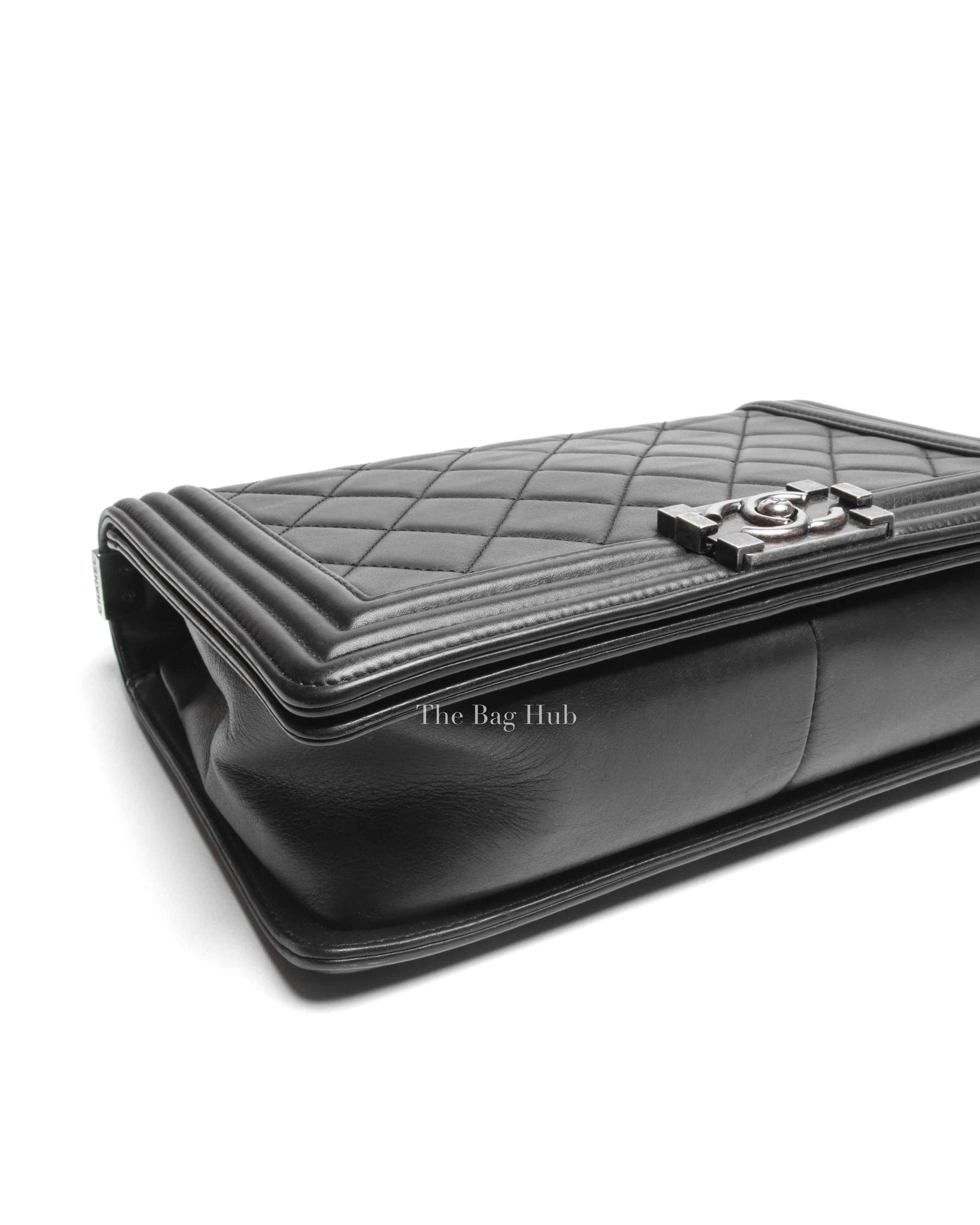 Chanel Black Lambskin Medium Boy Flap Bag RHW