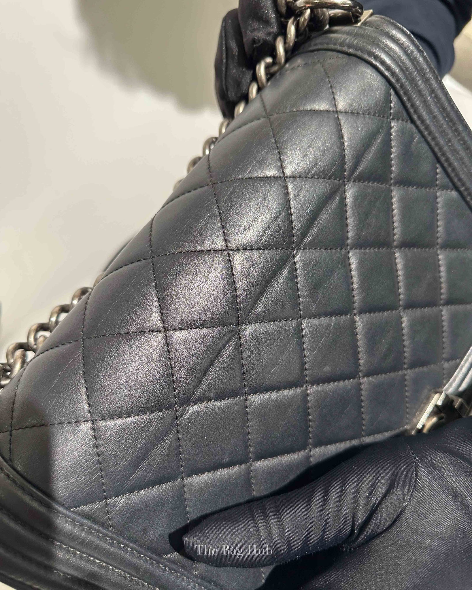 Chanel Black Lambskin Medium Boy Flap Bag RHW