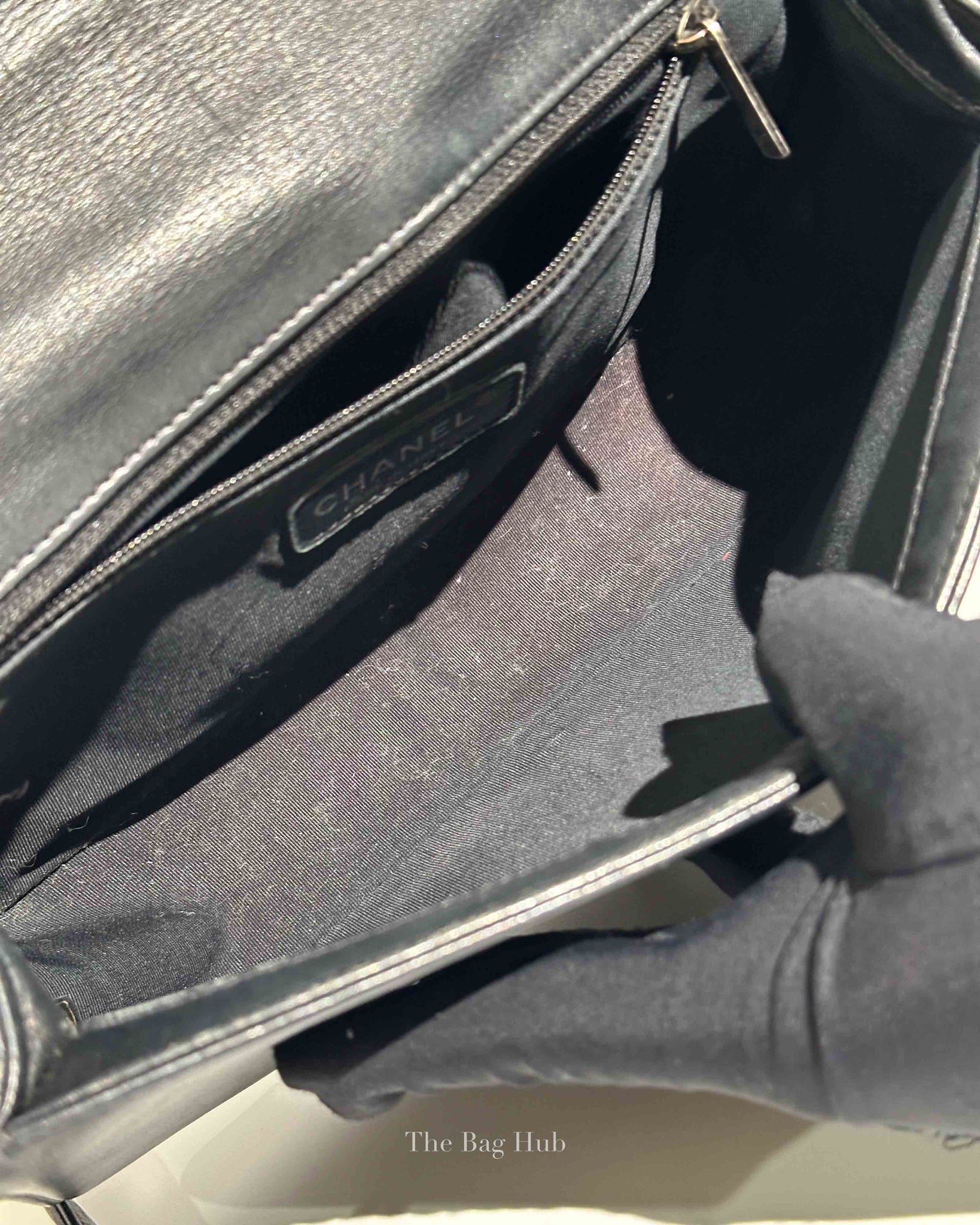 Chanel Black Lambskin Medium Boy Flap Bag RHW