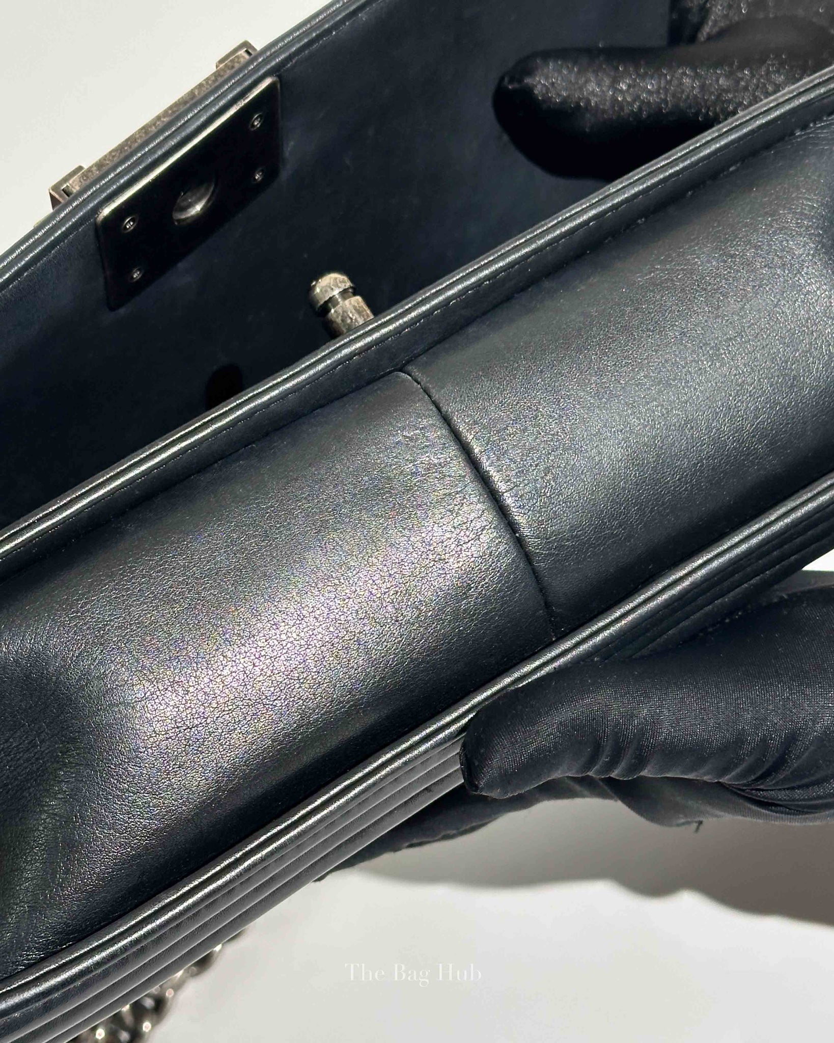 Chanel Black Lambskin Medium Boy Flap Bag RHW