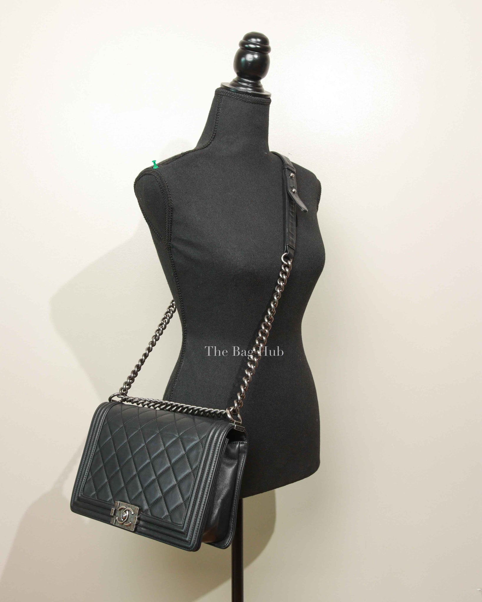 Chanel Black Lambskin Medium Boy Flap Bag RHW