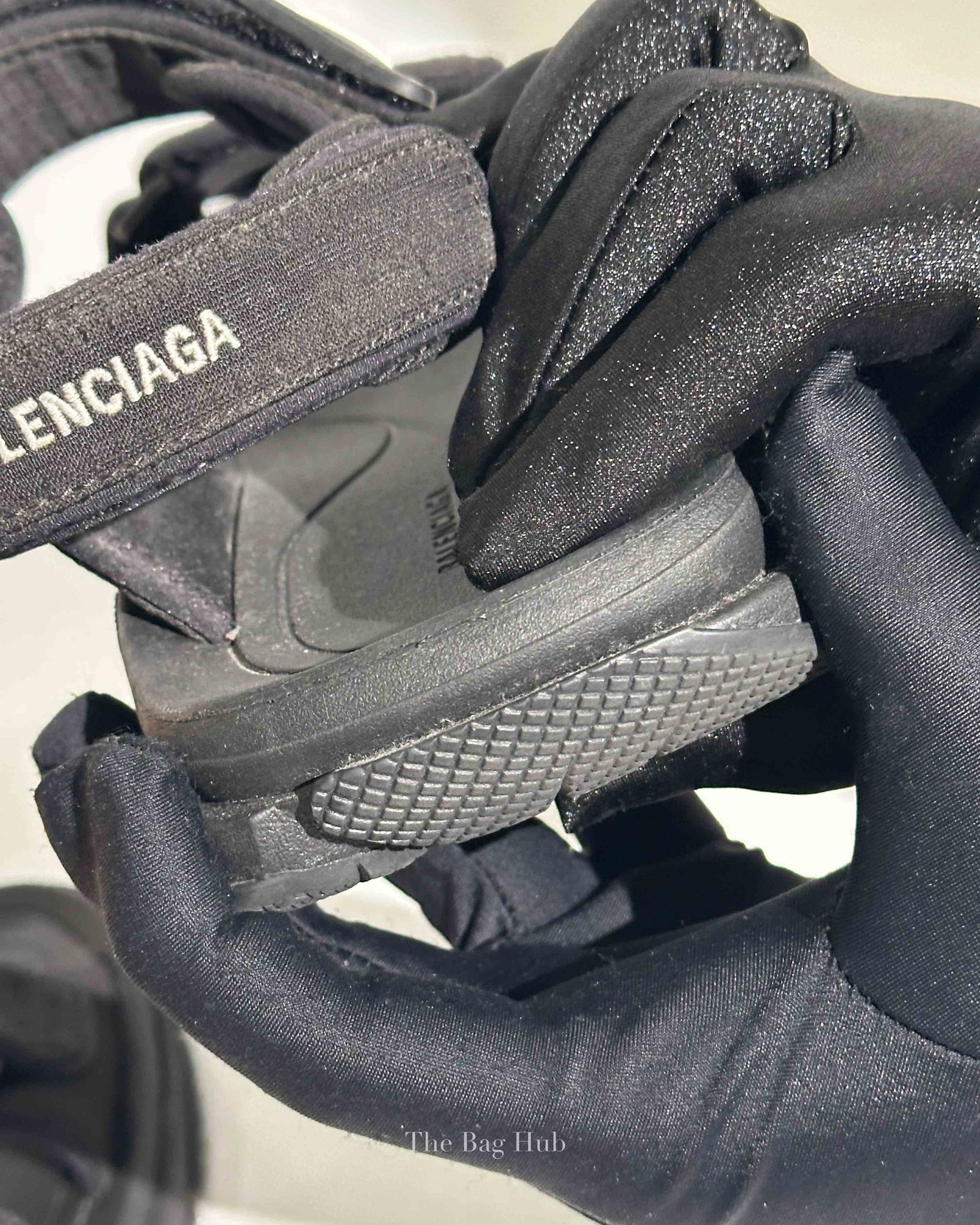 Balenciaga Black Fabric Tourist Sandals Size 37