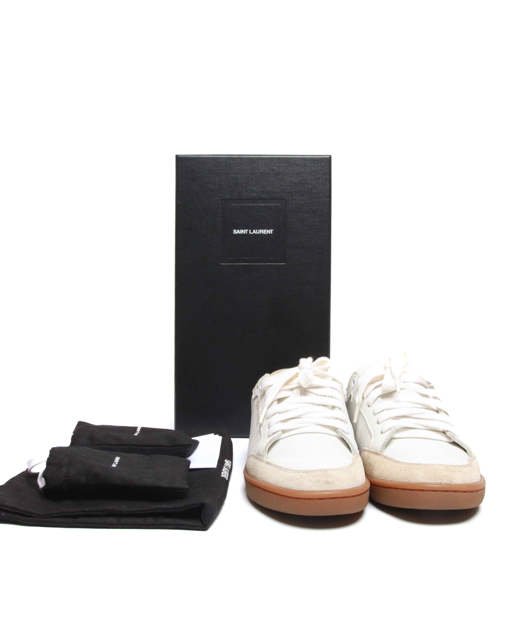 Saint Laurent White Leather Court Classic SL/10 Sneakers Size 37