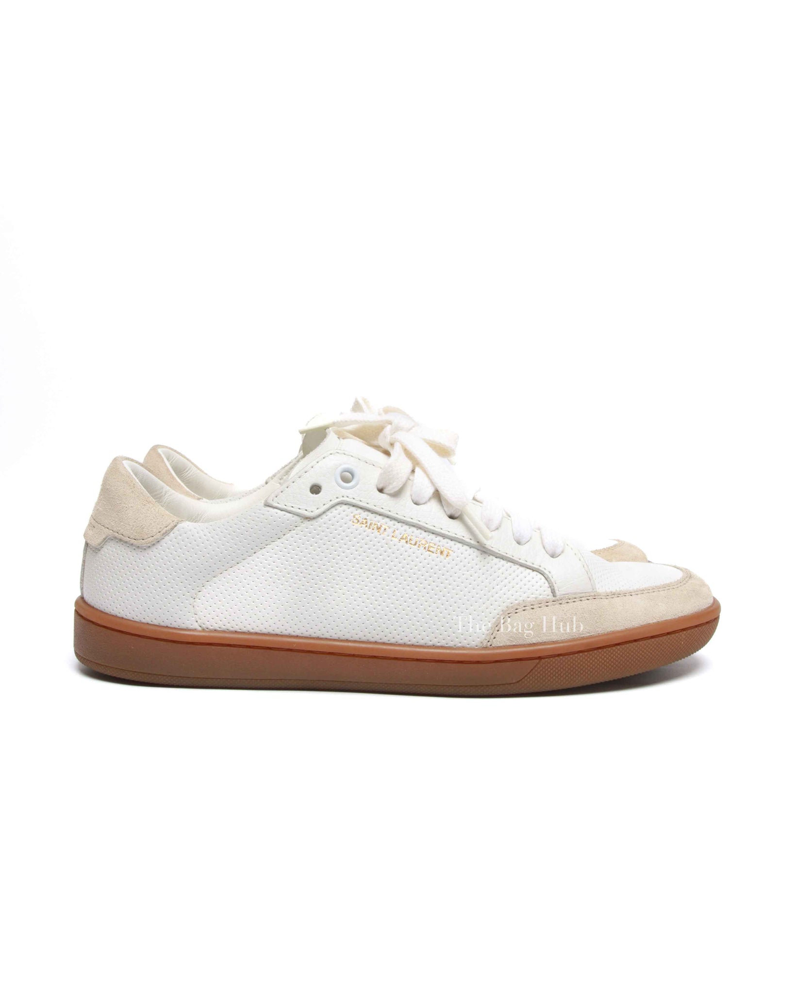 Saint Laurent White Leather Court Classic SL/10 Sneakers Size 37