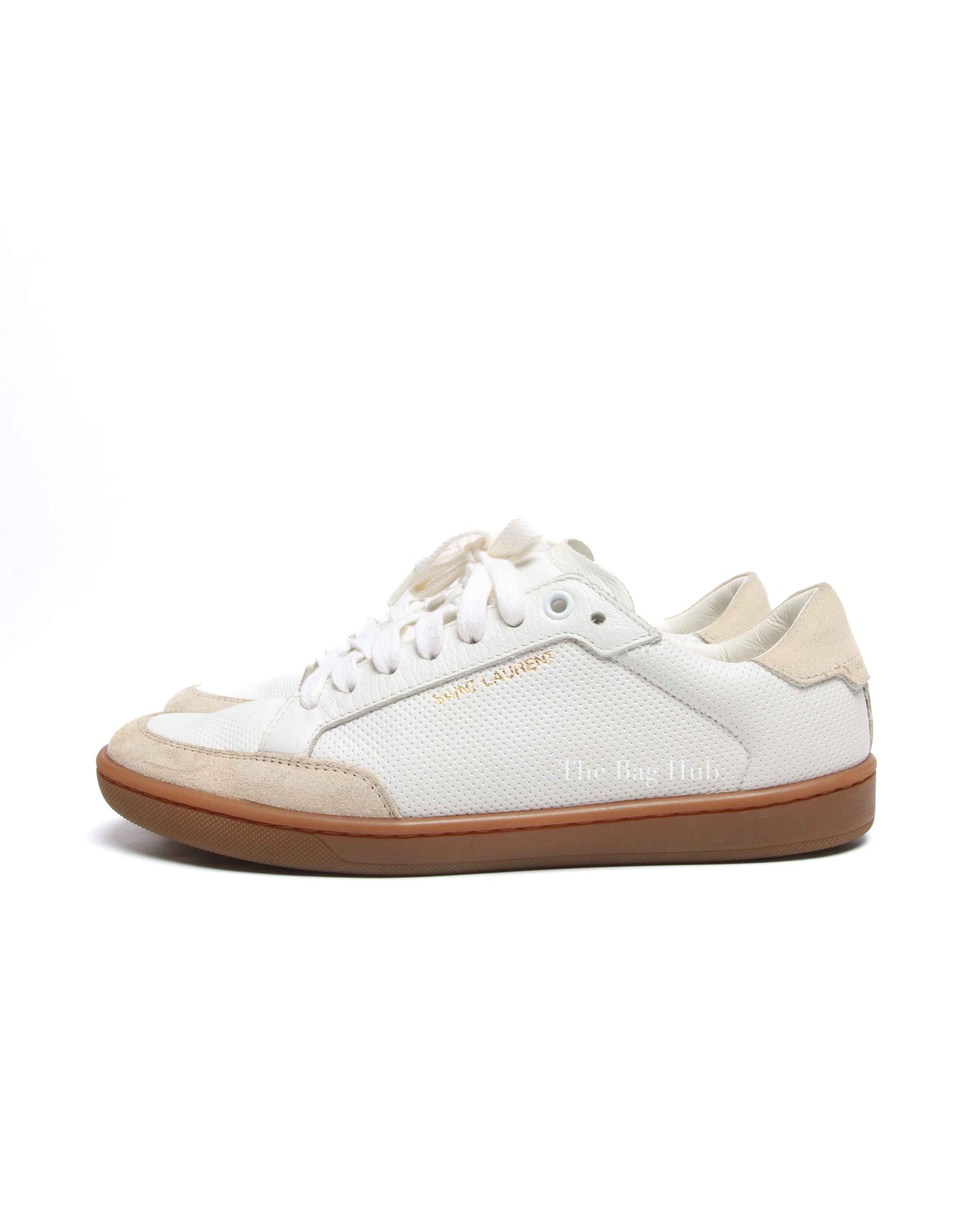 Saint Laurent White Leather Court Classic SL/10 Sneakers Size 37