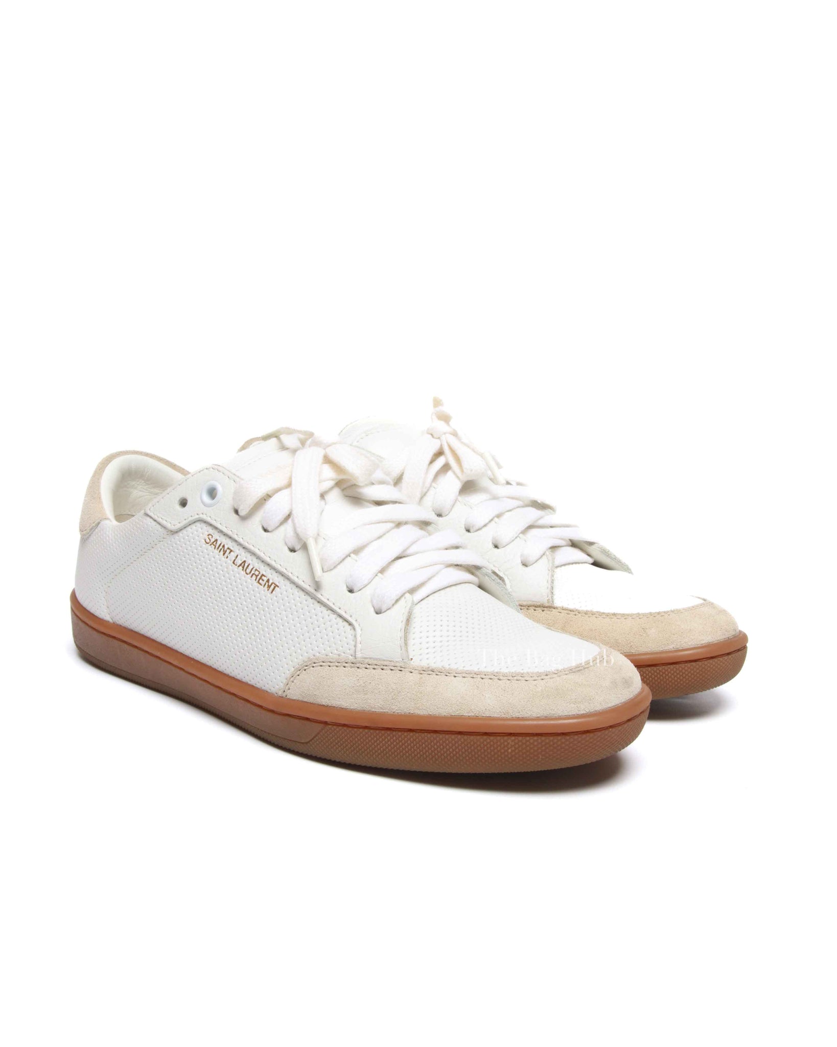 Saint Laurent White Leather Court Classic SL/10 Sneakers Size 37