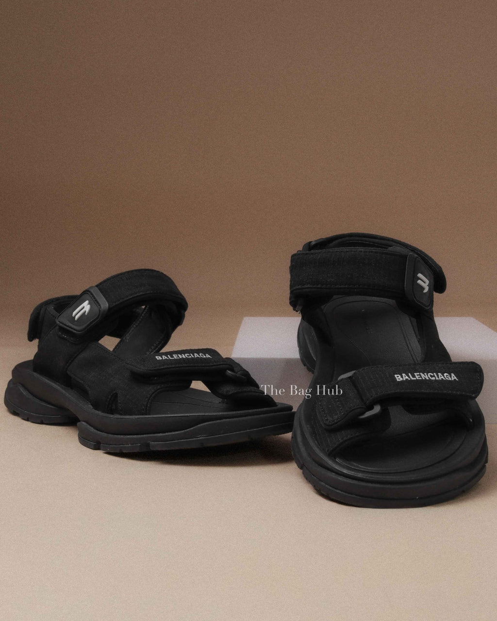 Balenciaga Black Fabric Tourist Sandals Size 37