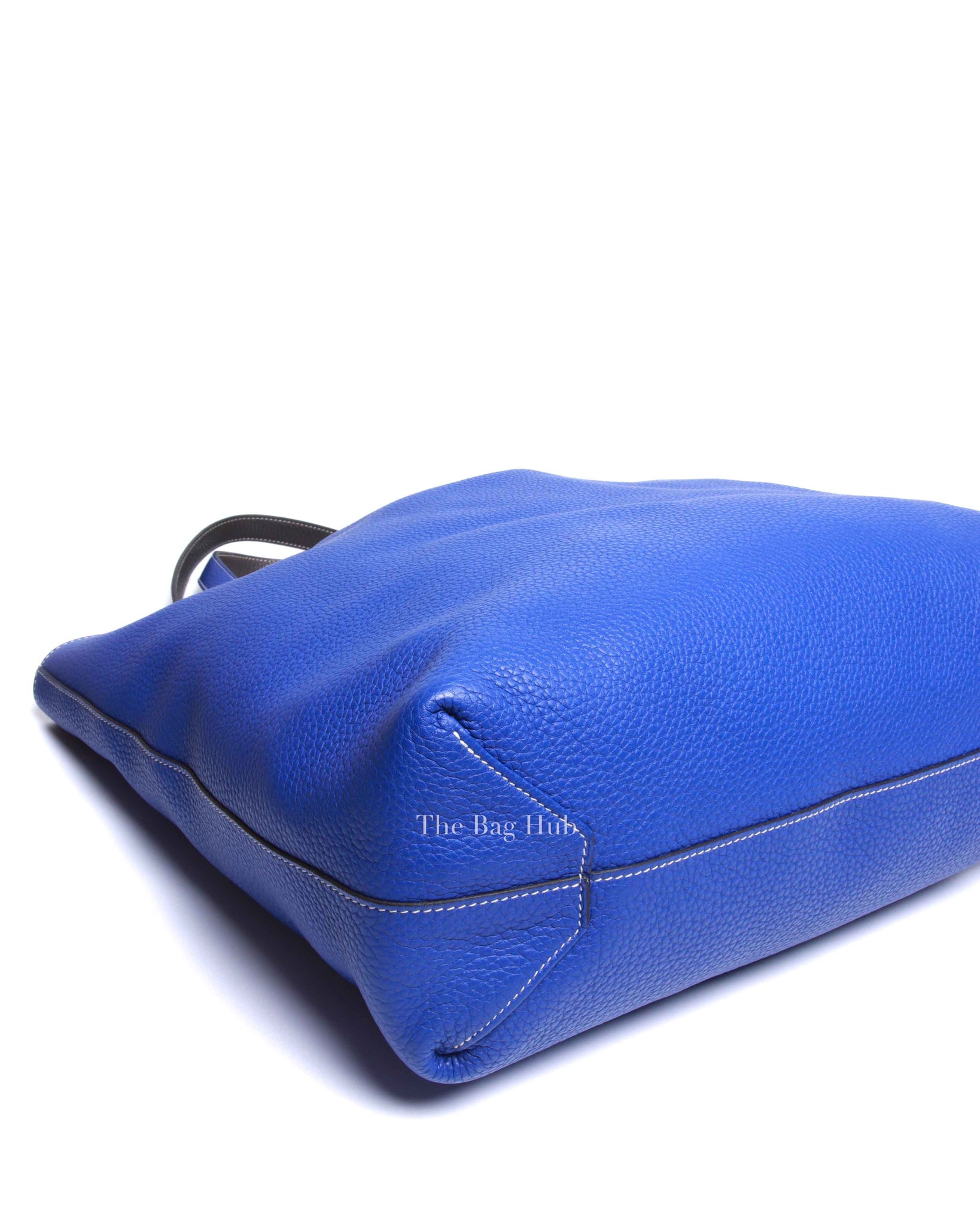 Hermes Bleu Electrique/Graphite Clemence Double Sens 45 Reversible Tote Bag