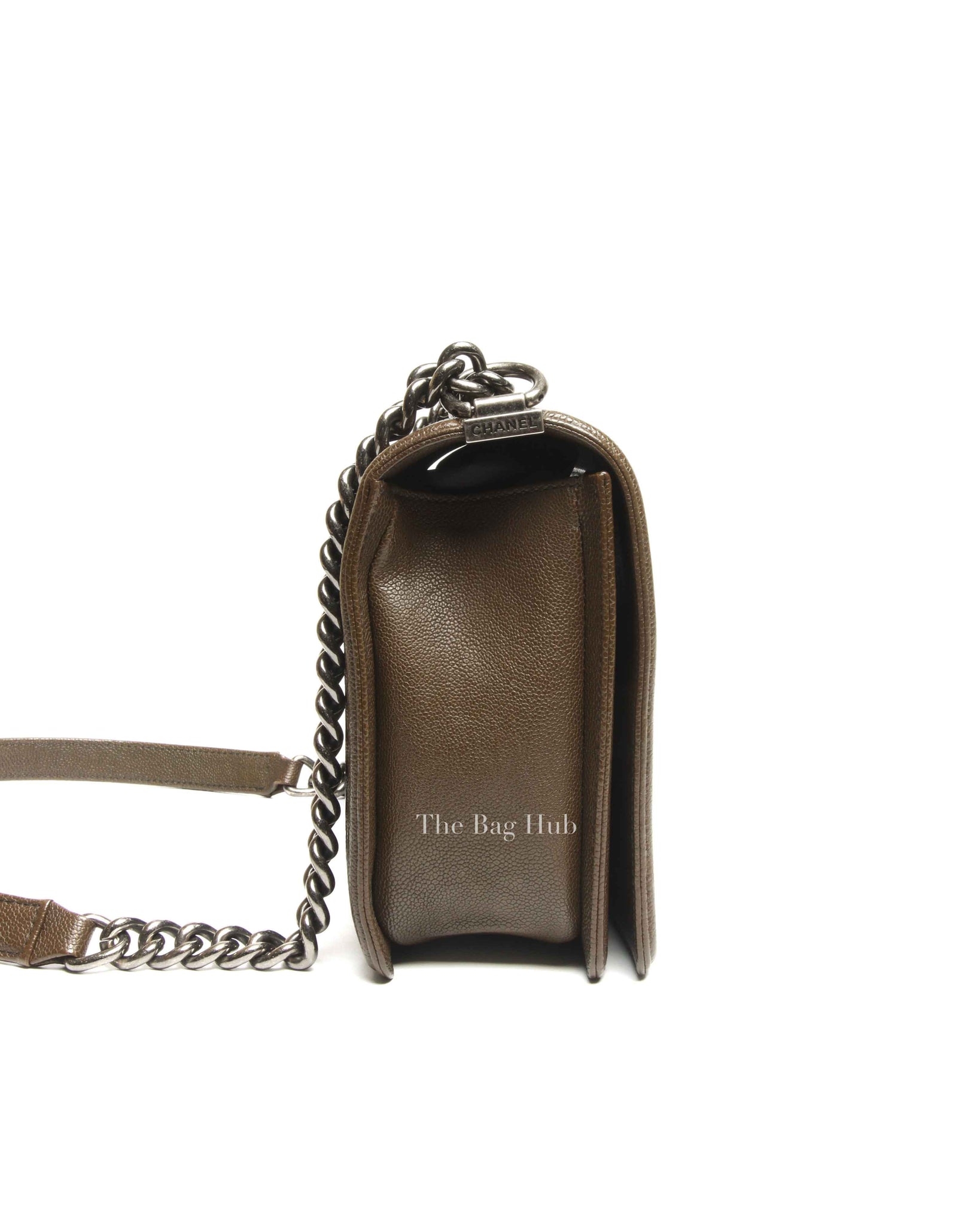 Chanel Olive Green Caviar Quilted Large Le Boy Bag RHW