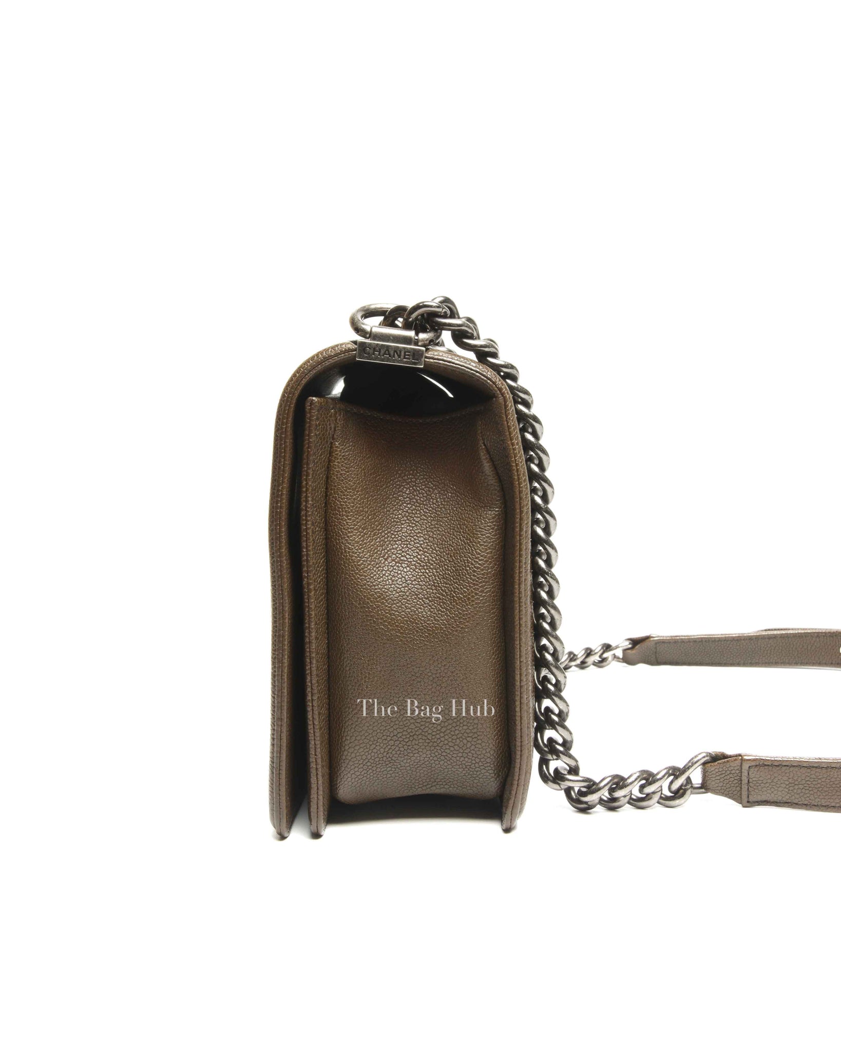 Chanel Olive Green Caviar Quilted Large Le Boy Bag RHW