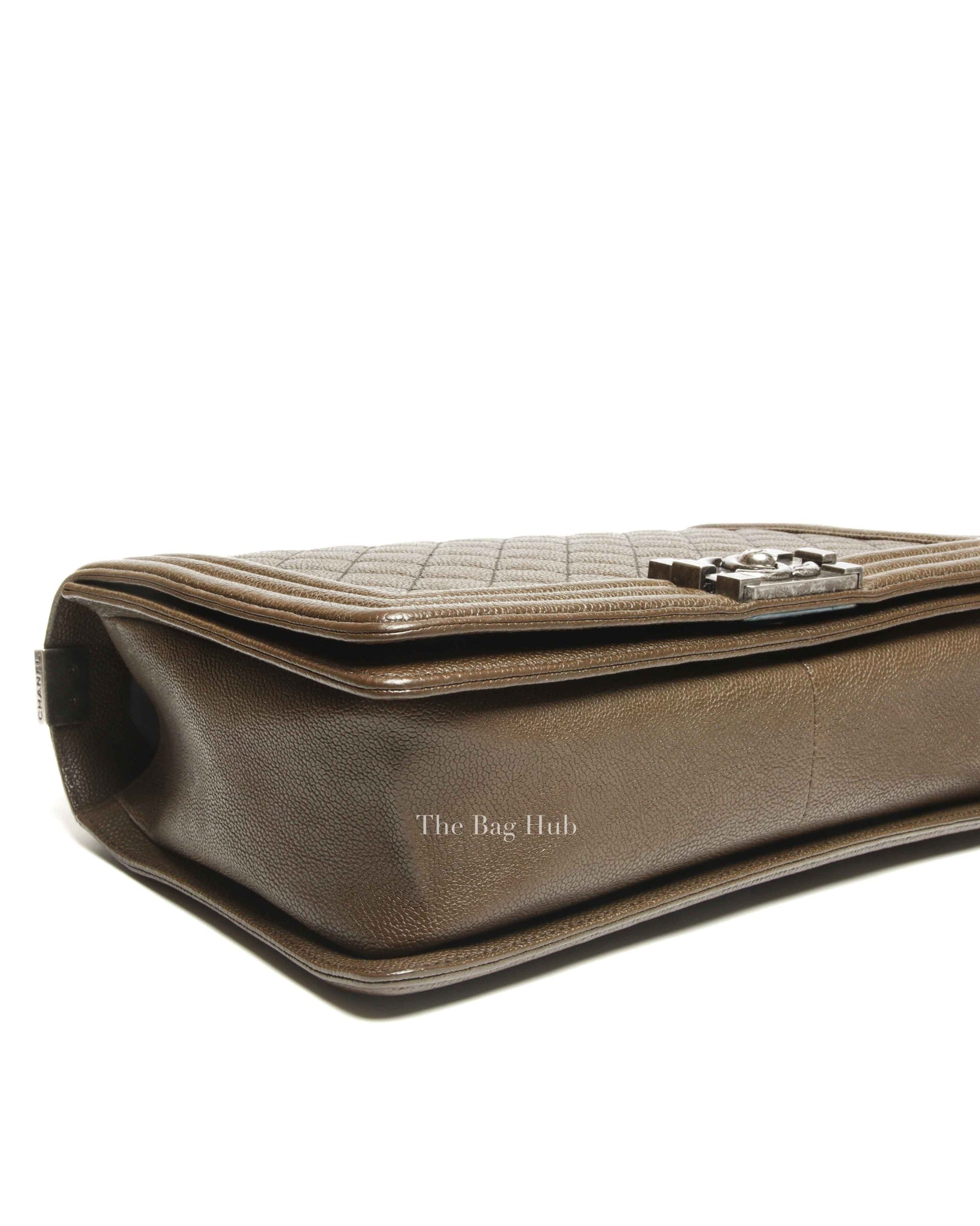 Chanel Olive Green Caviar Quilted Large Le Boy Bag RHW