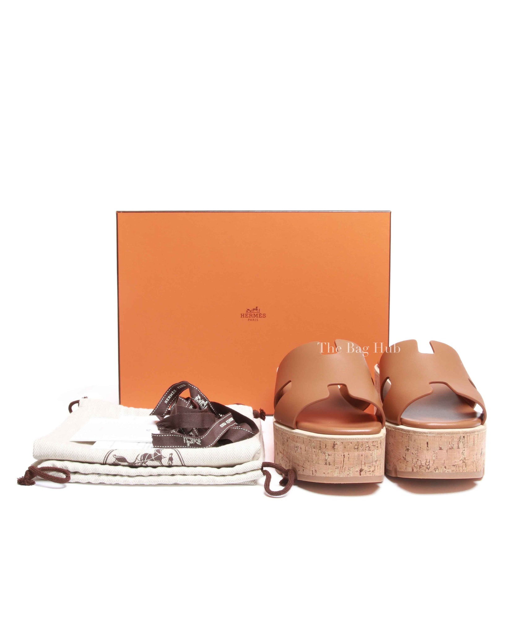 Hermes Gold Leather Eze 30 Sandals Size 39