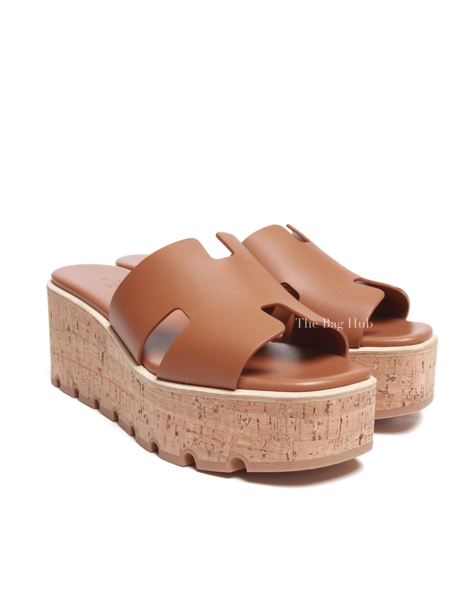 Hermes Gold Leather Eze 30 Sandals Size 39