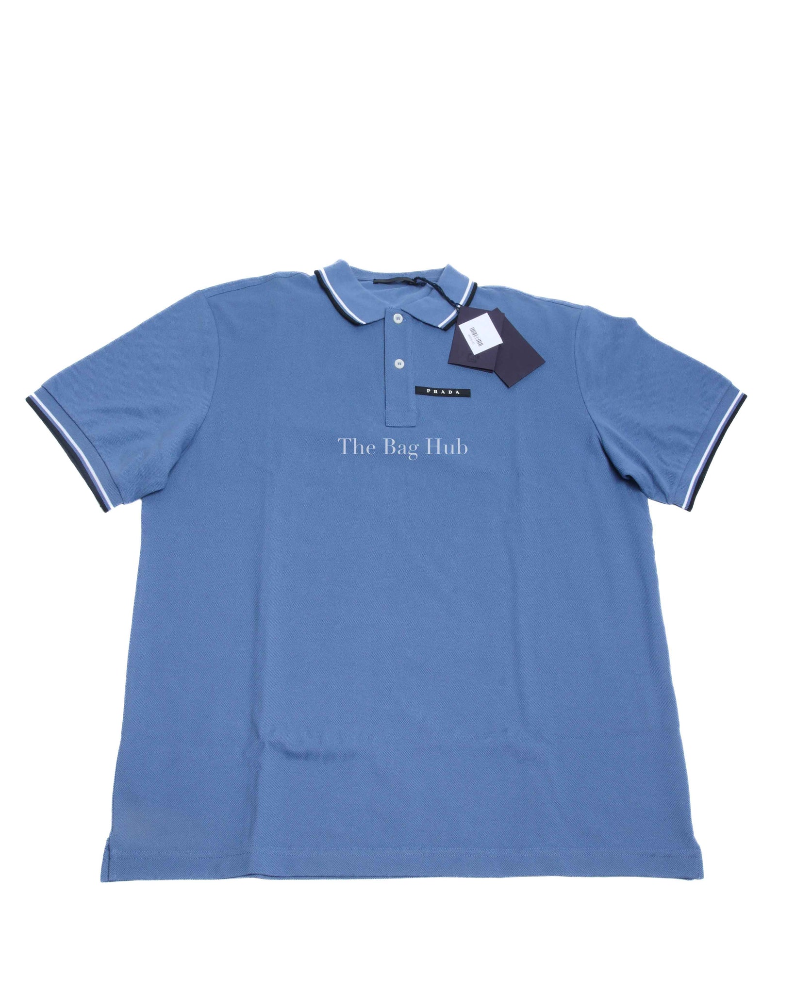 Prada Blue Cotton Polo Shirt Size XXXL