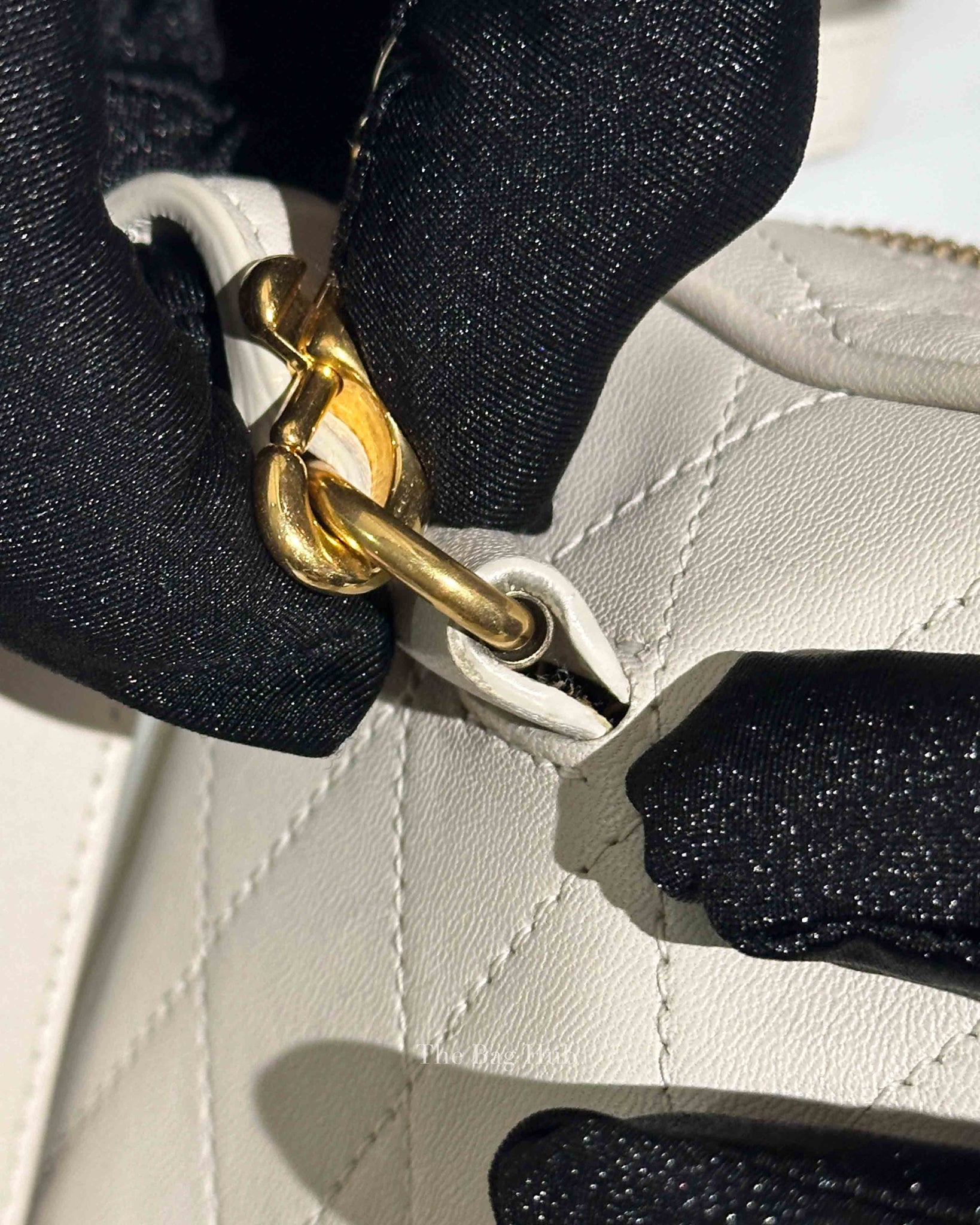 Saint Laurent White Quilted Lambskin Mini Vanity Case