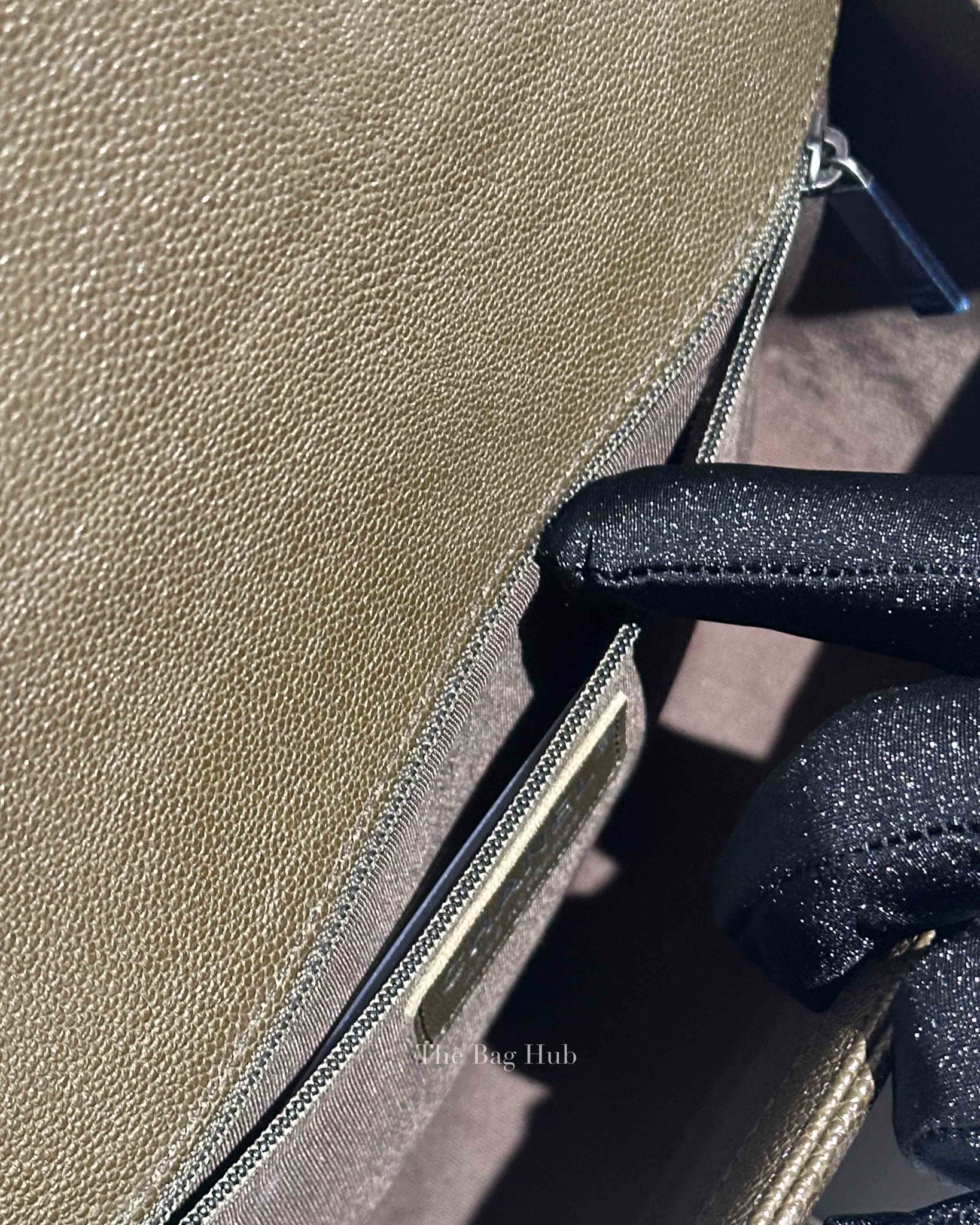 Chanel Olive Green Caviar Quilted Large Le Boy Bag RHW