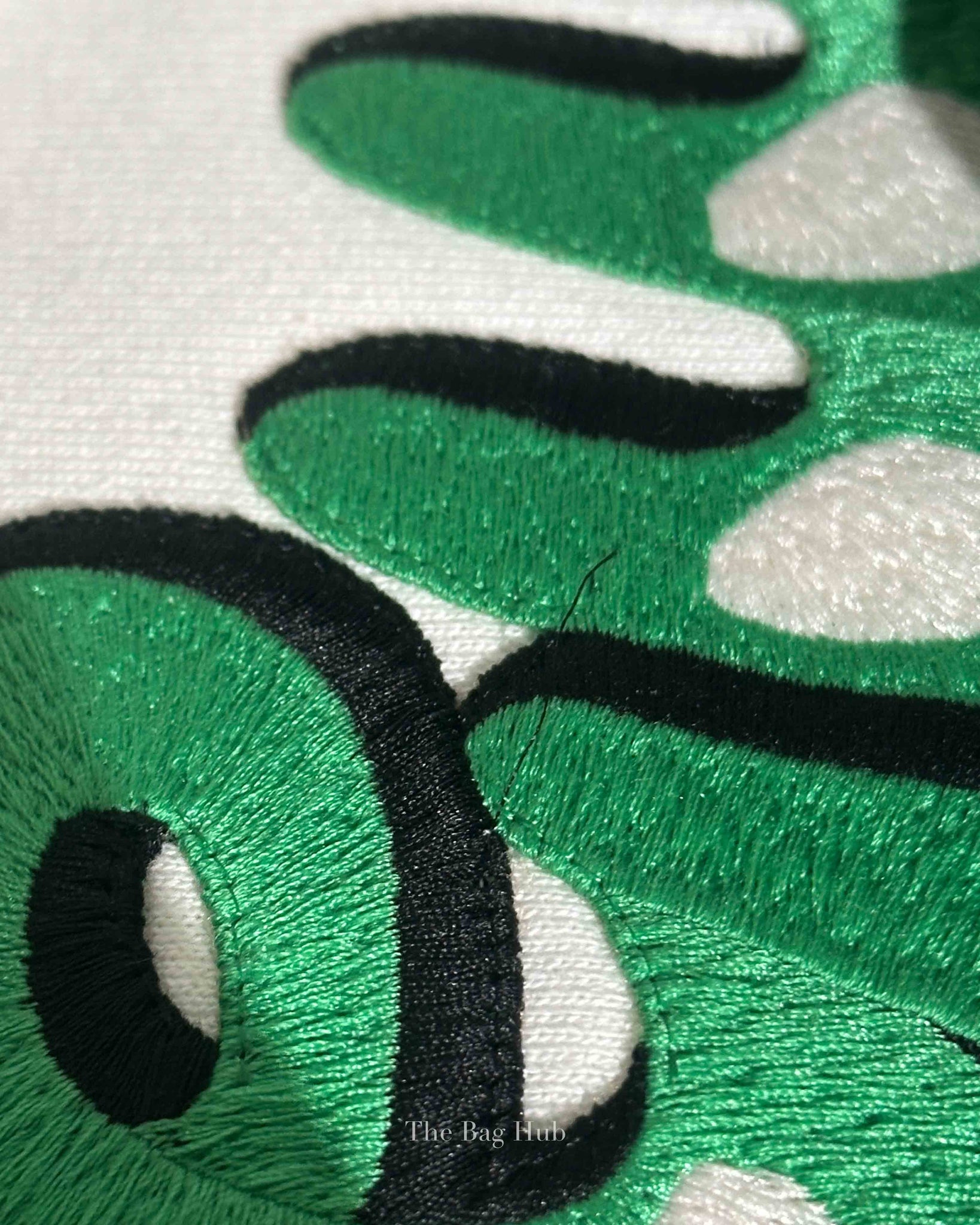 Gucci White/Green Embroidered Cotton GG Hoodies XS