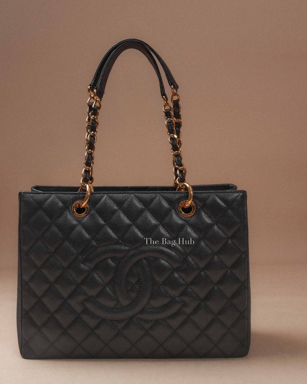 Chanel Black Caviar Quilted Grand Shopping Tote Bag GHW